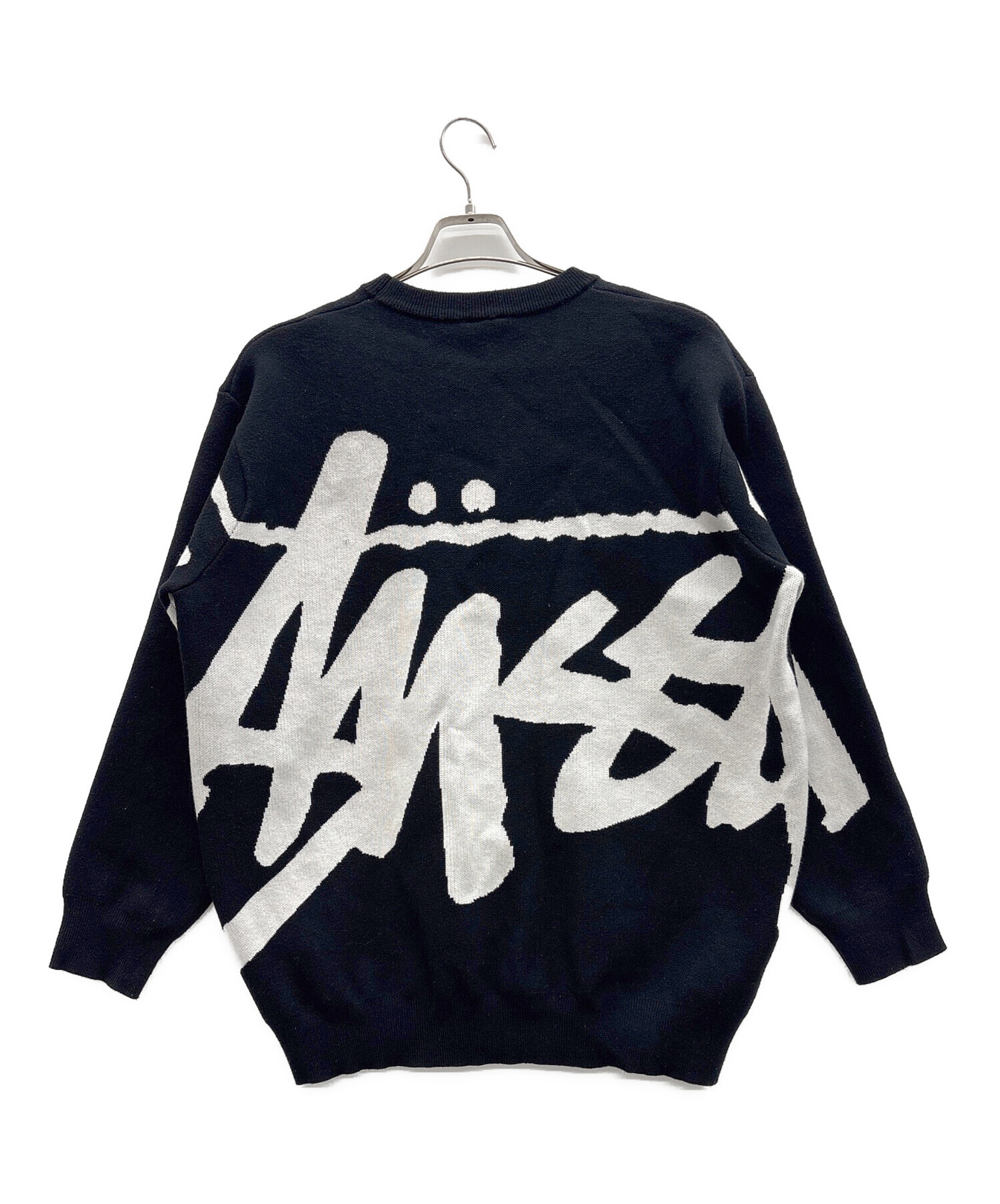 中古・古着通販】stussy (ステューシー) ロゴセーター ブラック サイズ 