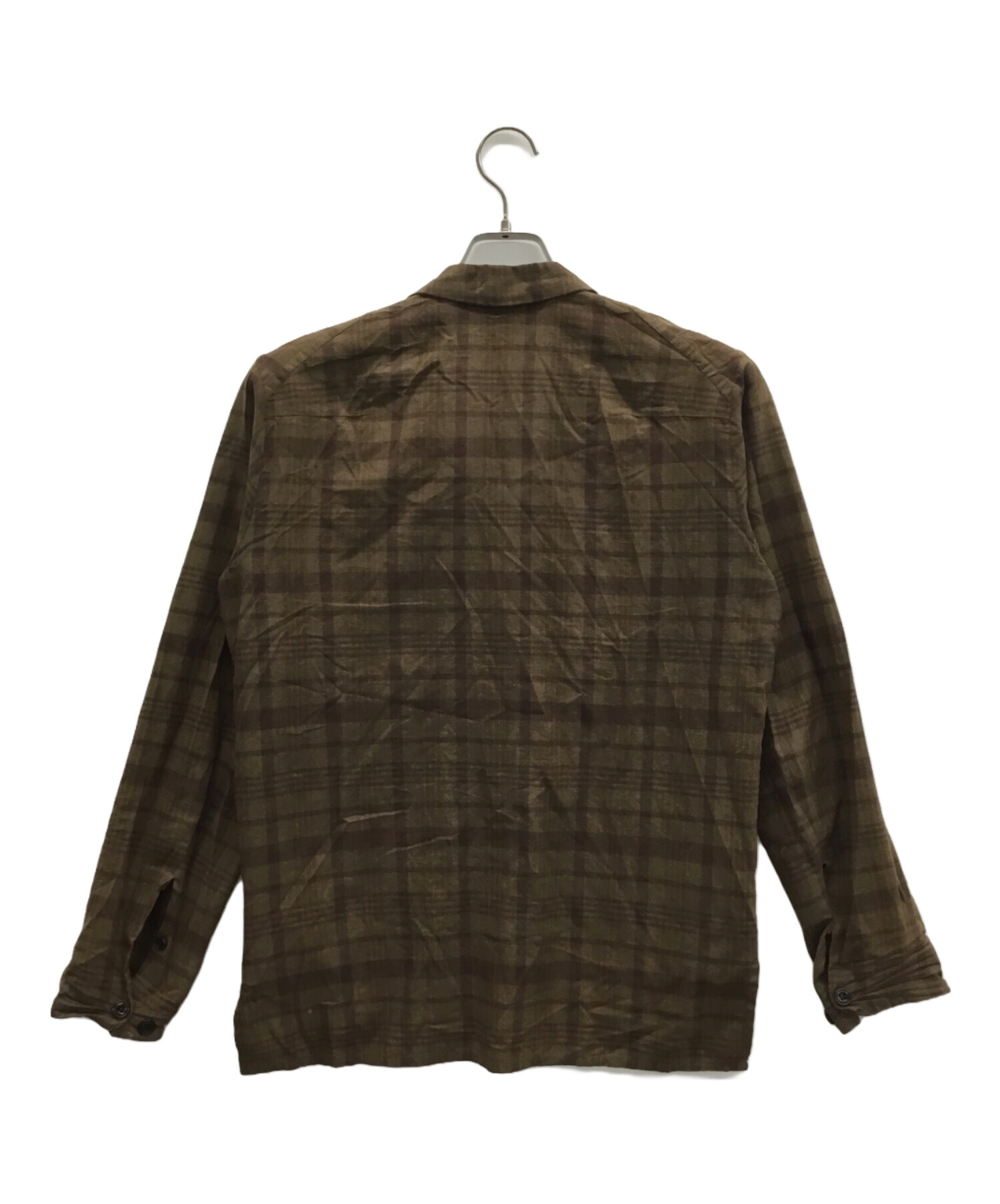 中古・古着通販】SUNSEA (サンシー) チェックシャツ ブラウン サイズ:2