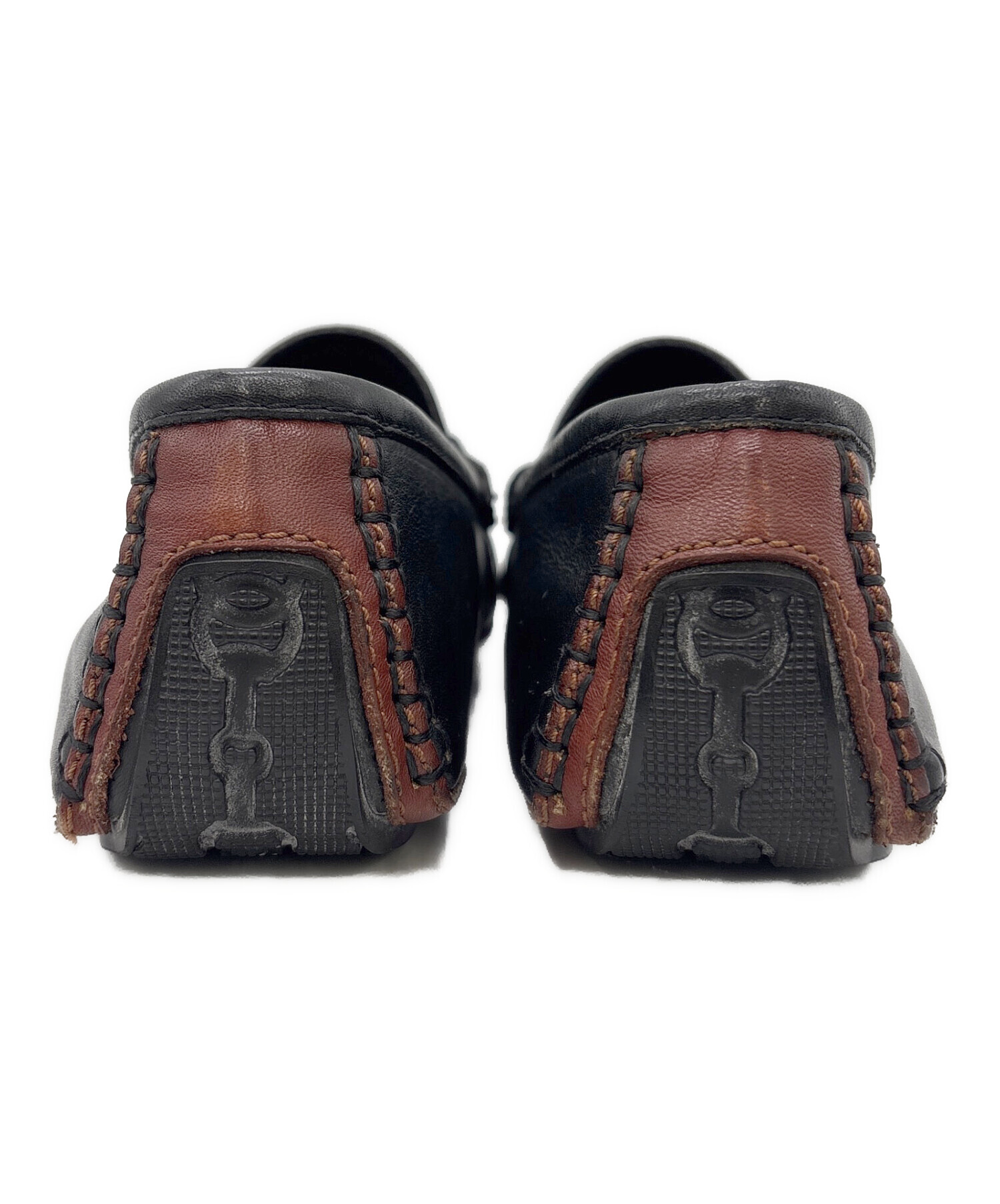 GUCCI ブラック ローファー 中古・古着通販】GUCCI (グッチ) ホースビット レザー ローファー