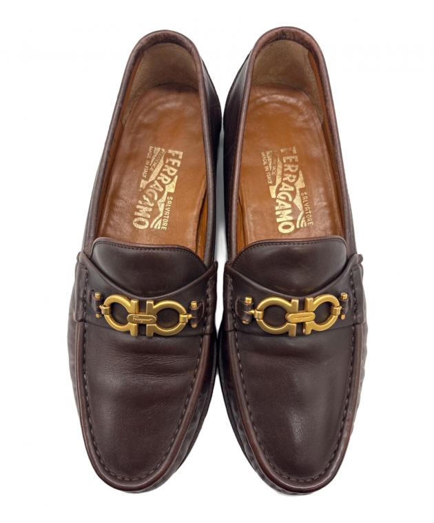 ▼Salvatore Ferragamo ローファー　ブラウン　ベルト付き 中古・古着通販】Salvatore Ferragamo (サルヴァトーレ フェラガモ