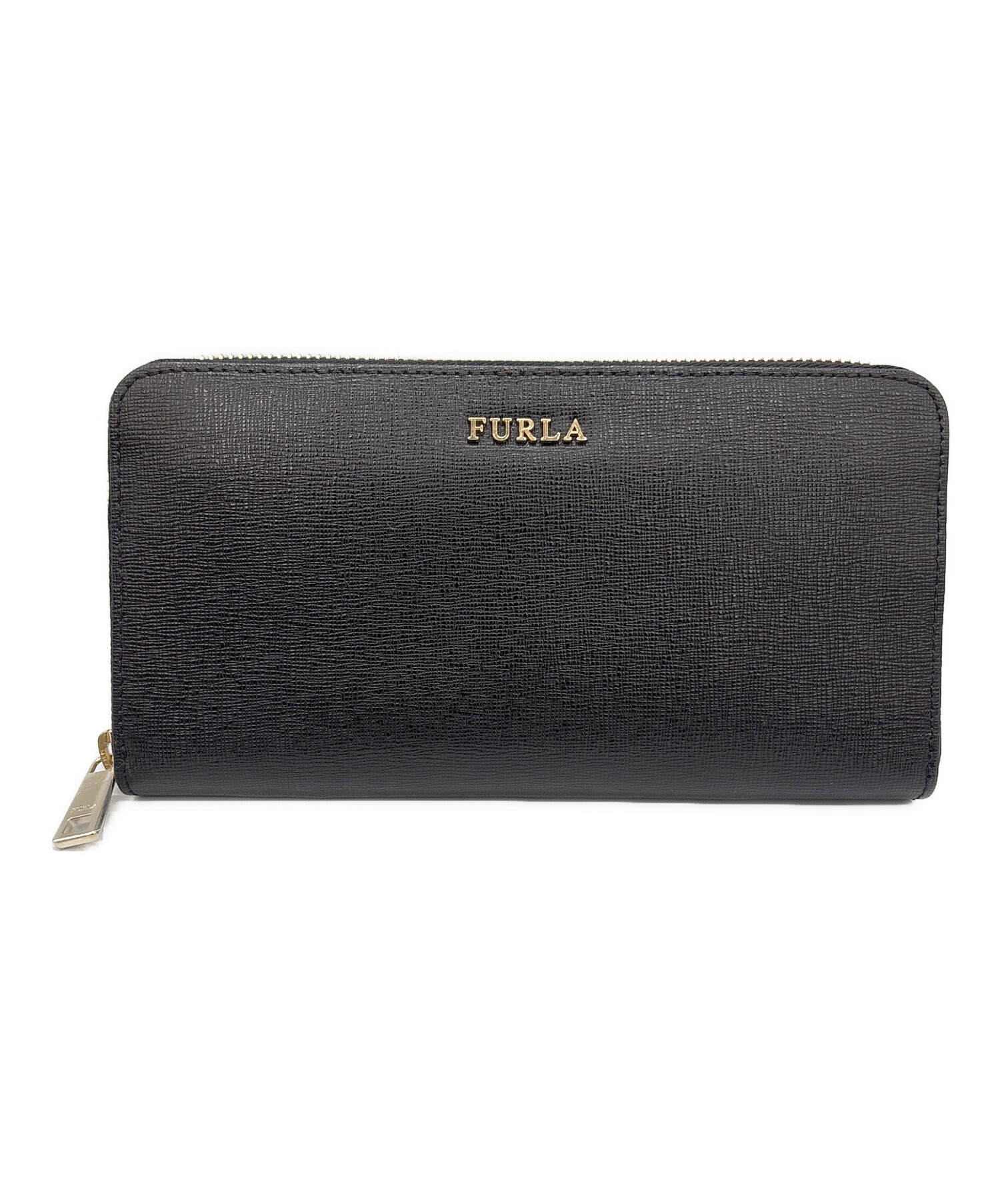 中古・古着通販】FURLA (フルラ) ラウンドファスナー長財布 ブラック 