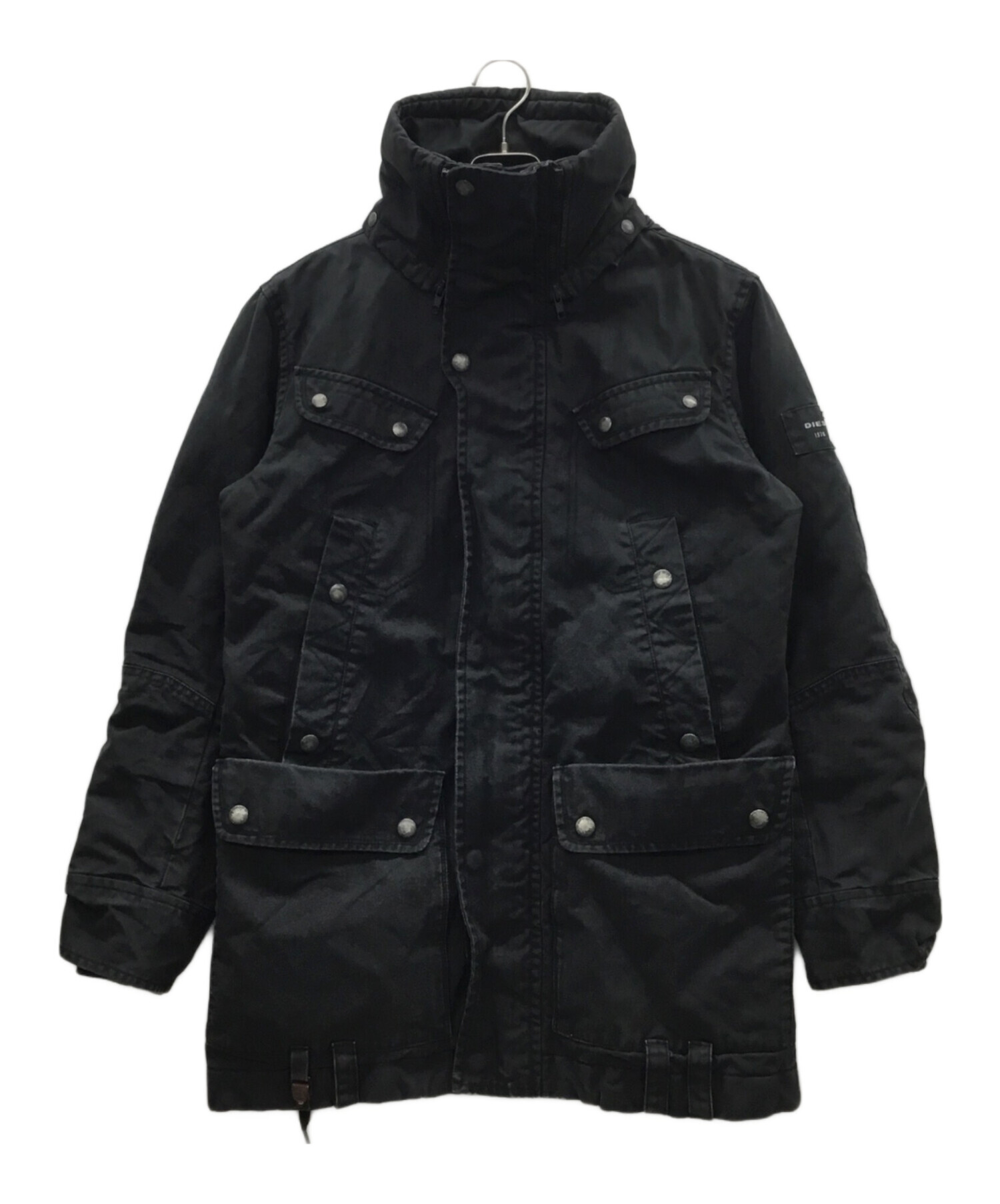 中古・古着通販】DIESEL (ディーゼル) ミリタリーコート ブラック