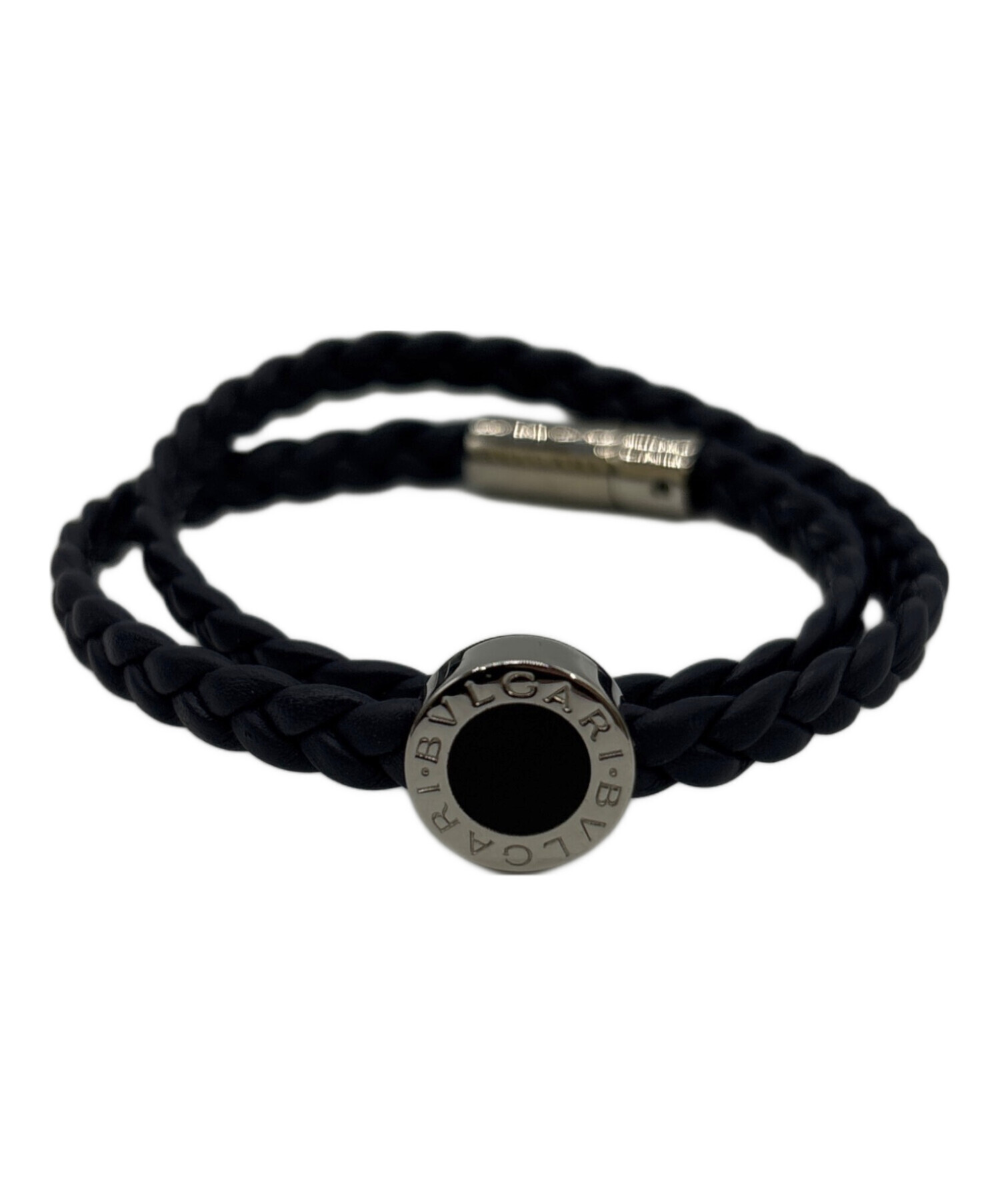 中古・古着通販】BVLGARI (ブルガリ) レザーブレスレッド ネイビー