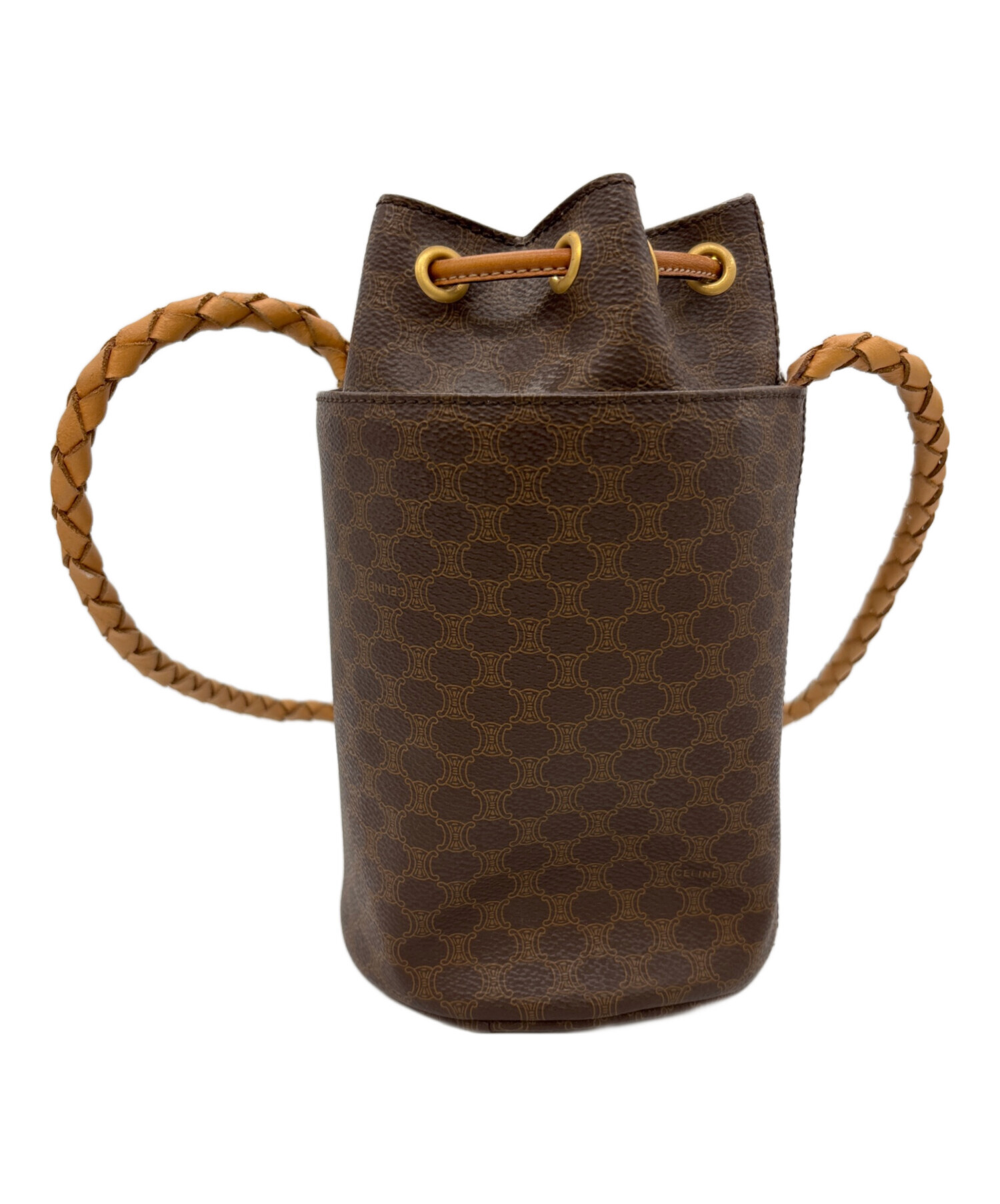 中古・古着通販】CELINE (セリーヌ) 巾着ショルダーバッグ ブラウン