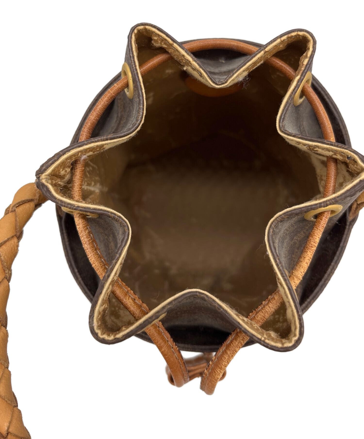 中古・古着通販】CELINE (セリーヌ) 巾着ショルダーバッグ ブラウン