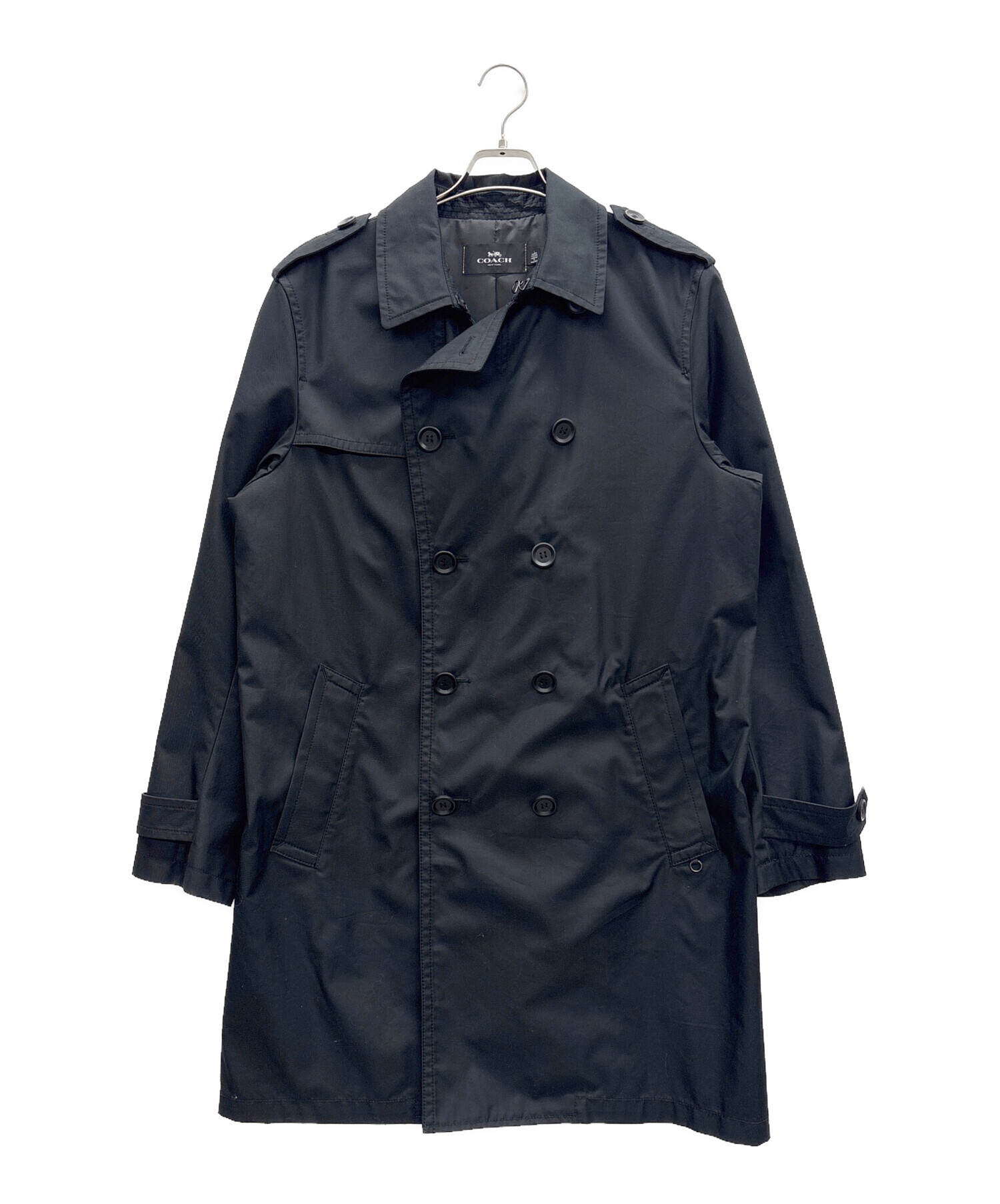 COACH　黒トレンチコート 中古・古着通販】COACH (コーチ) トレンチコート ブラック サイズ:L