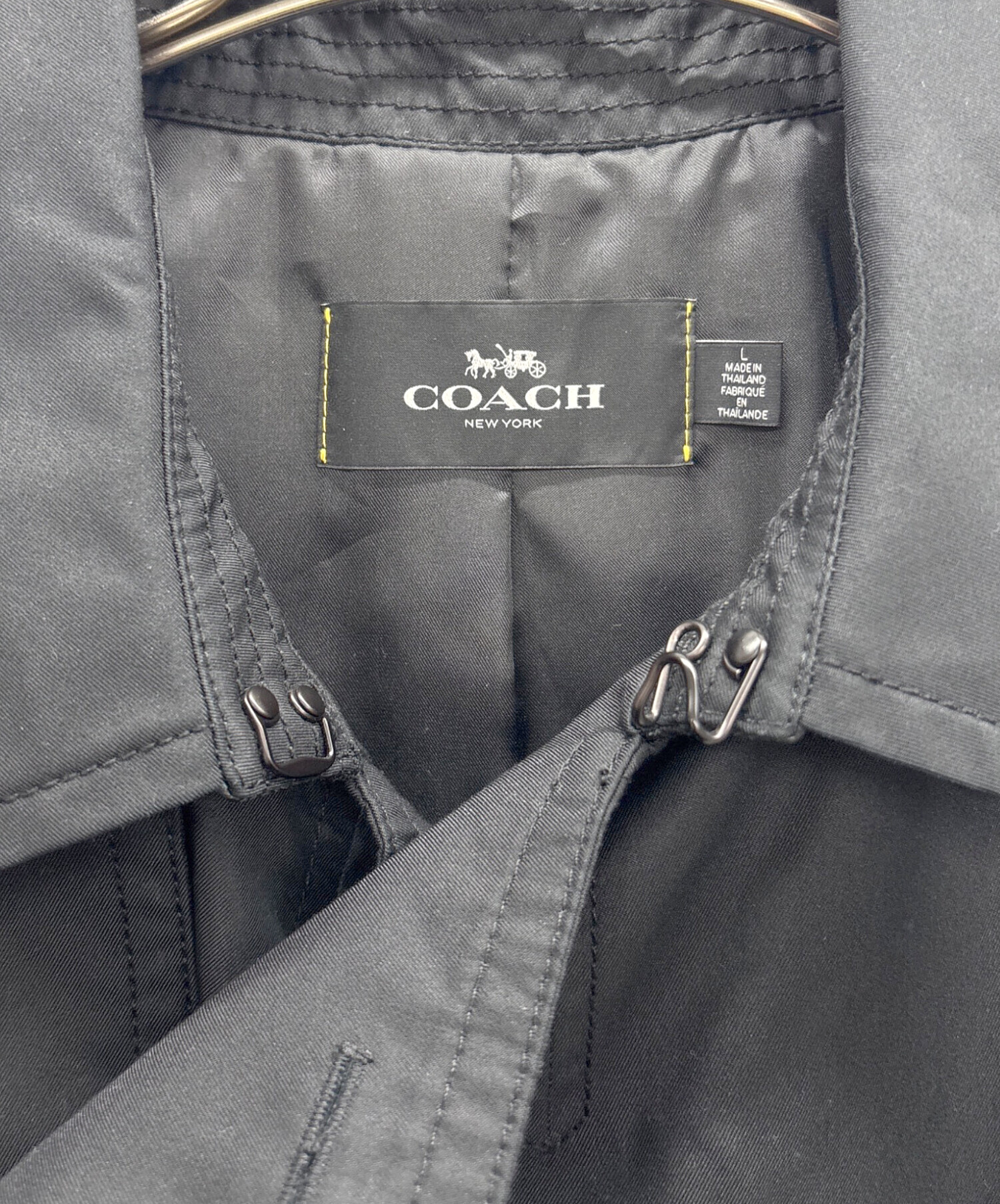 中古・古着通販】COACH (コーチ) トレンチコート ブラック サイズ:L 