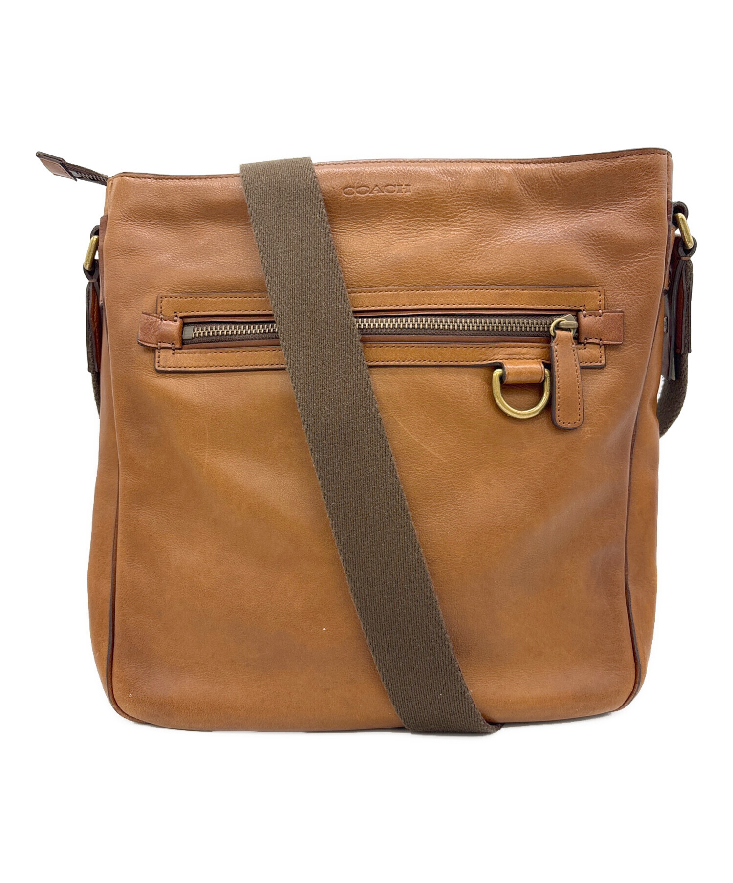 希少 コーチ 牛革 グラハム パック ショルダーバッグ ブラウン 【9016】 中古・古着通販】COACH (コーチ) ショルダーバッグ ブラウン｜ブランド