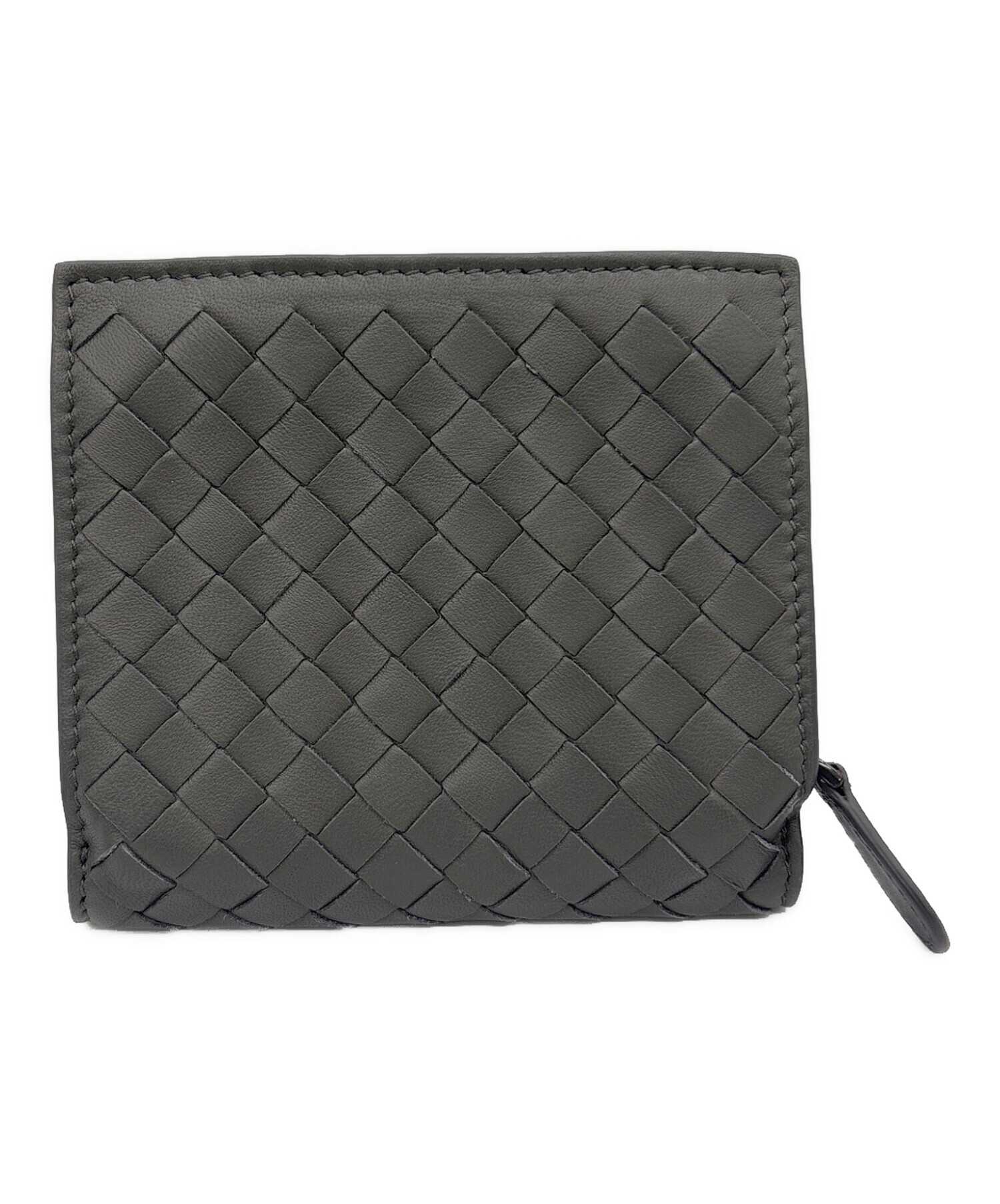 中古・古着通販】BOTTEGA VENETA (ボッテガベネタ) 2つ折り財布 グレー
