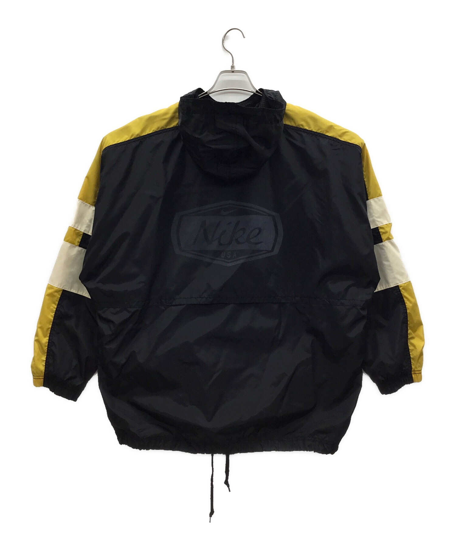 ナイキ ナイロンジャケット ボア ブルゾン ビッグロゴ 00s XL 黒 黄色 中古・古着通販】NIKE (ナイキ) ナイロンジャケット イエロー×ブラック