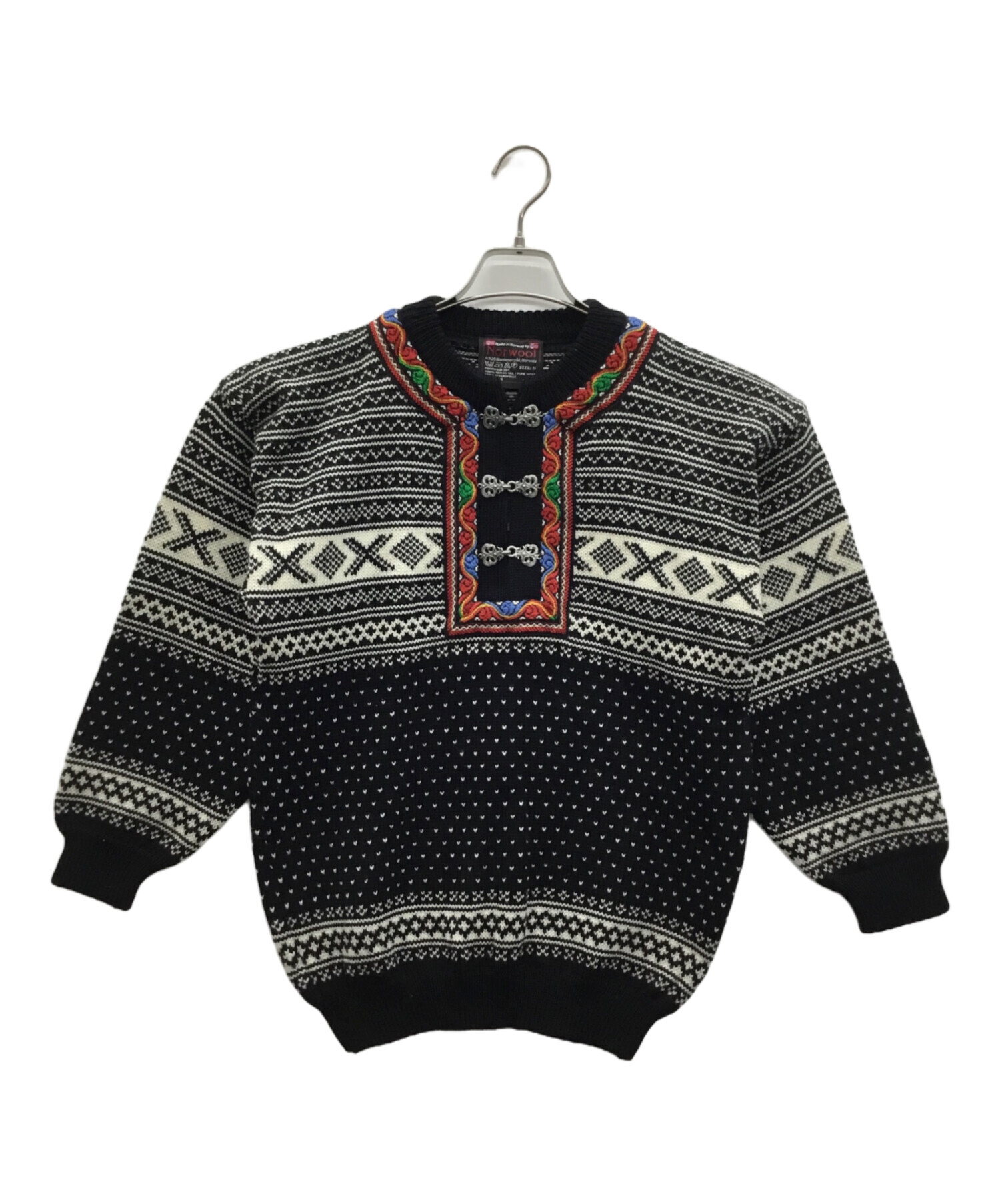 中古・古着通販】norwool (ノーウール) ノルディックセーター ブラック 