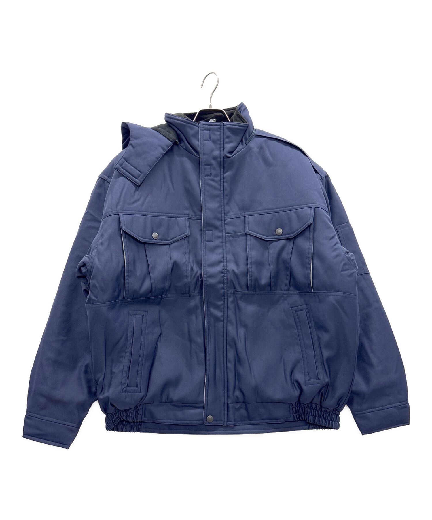 80sシルクブルゾン古着ネイビー中綿フライトジャケット型短丈L美品当時物CBOY 中古・古着通販】自重堂 (ジチョウドウ) ブルゾン ネイビー サイズ:EL