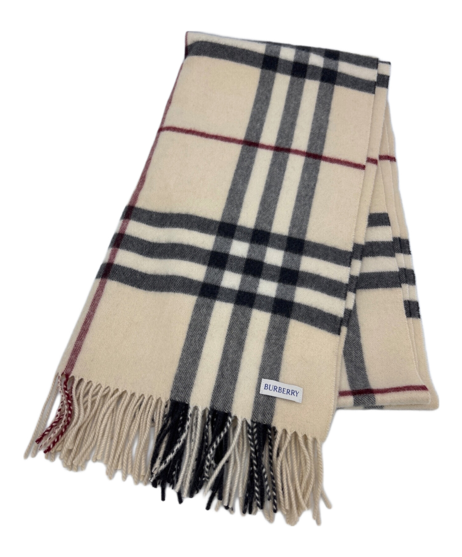中古・古着通販】BURBERRY (バーバリー) カシミヤマフラー アイボリー 