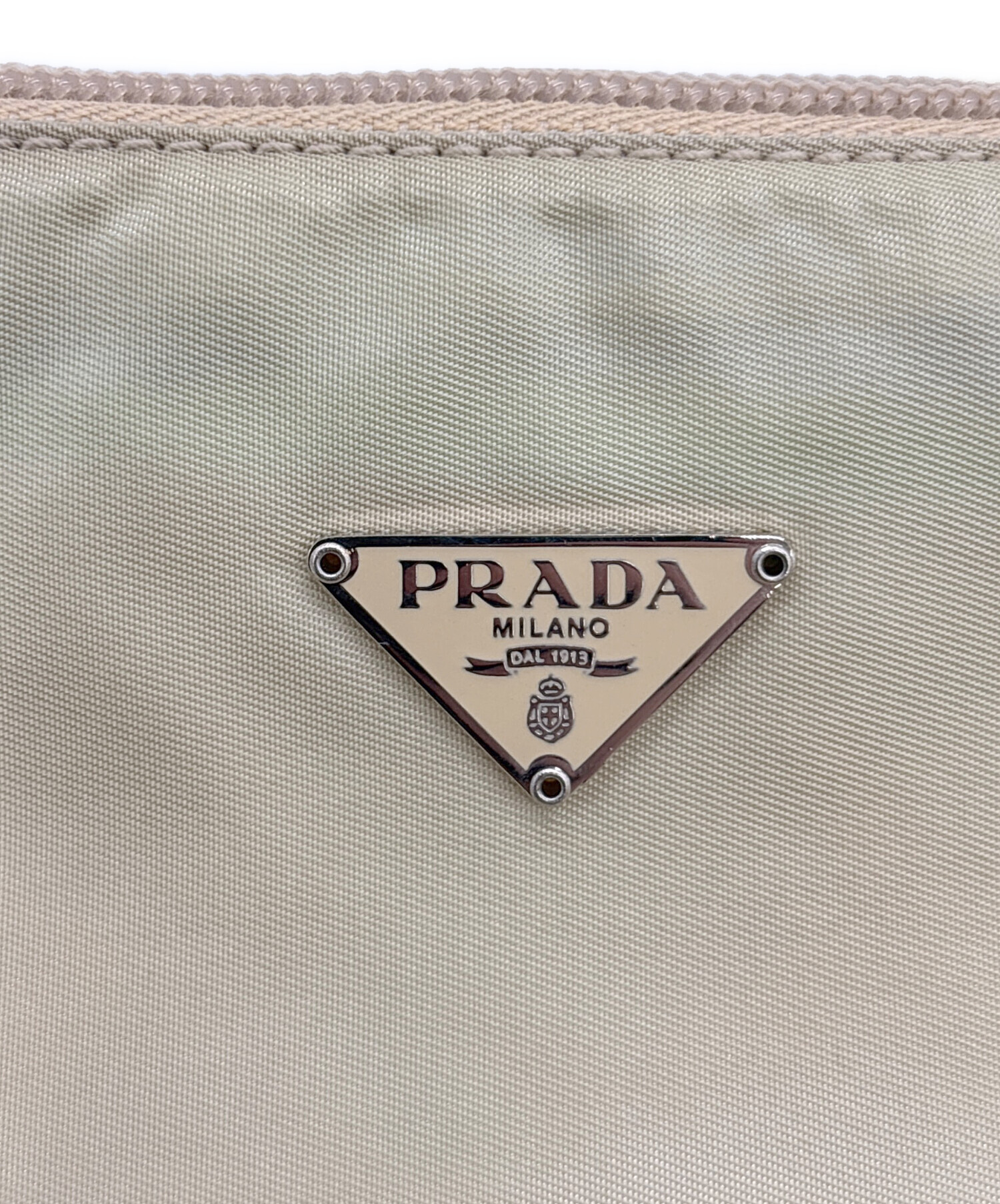中古・古着通販】PRADA (プラダ) ナイロンポーチ ベージュ｜ブランド 