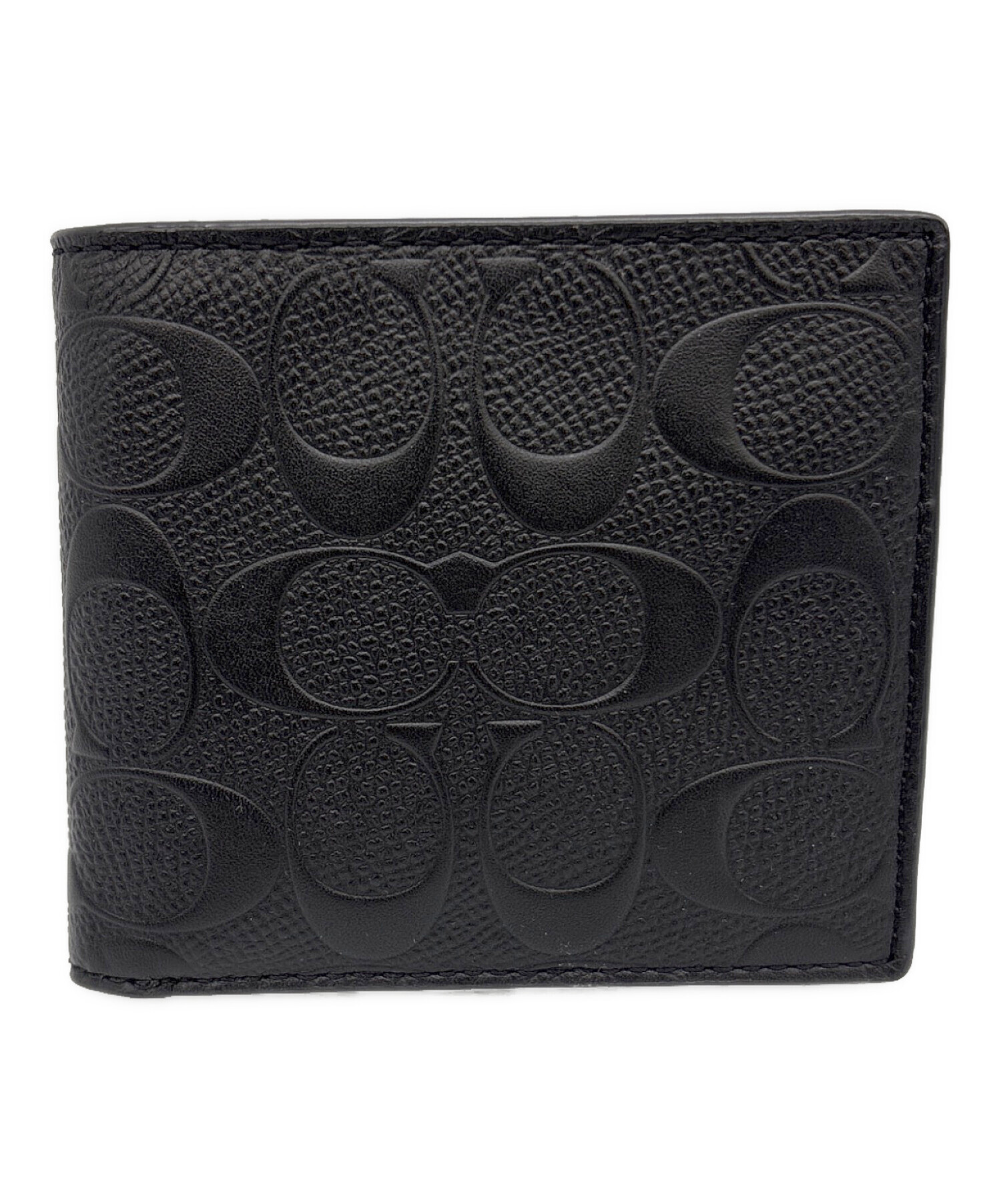 COACH コーチ 財布・ケース  黒 【古着】【中古】【送料無料】 中古・古着通販】COACH (コーチ) ミニ3つ折り財布 ブラック｜ブランド