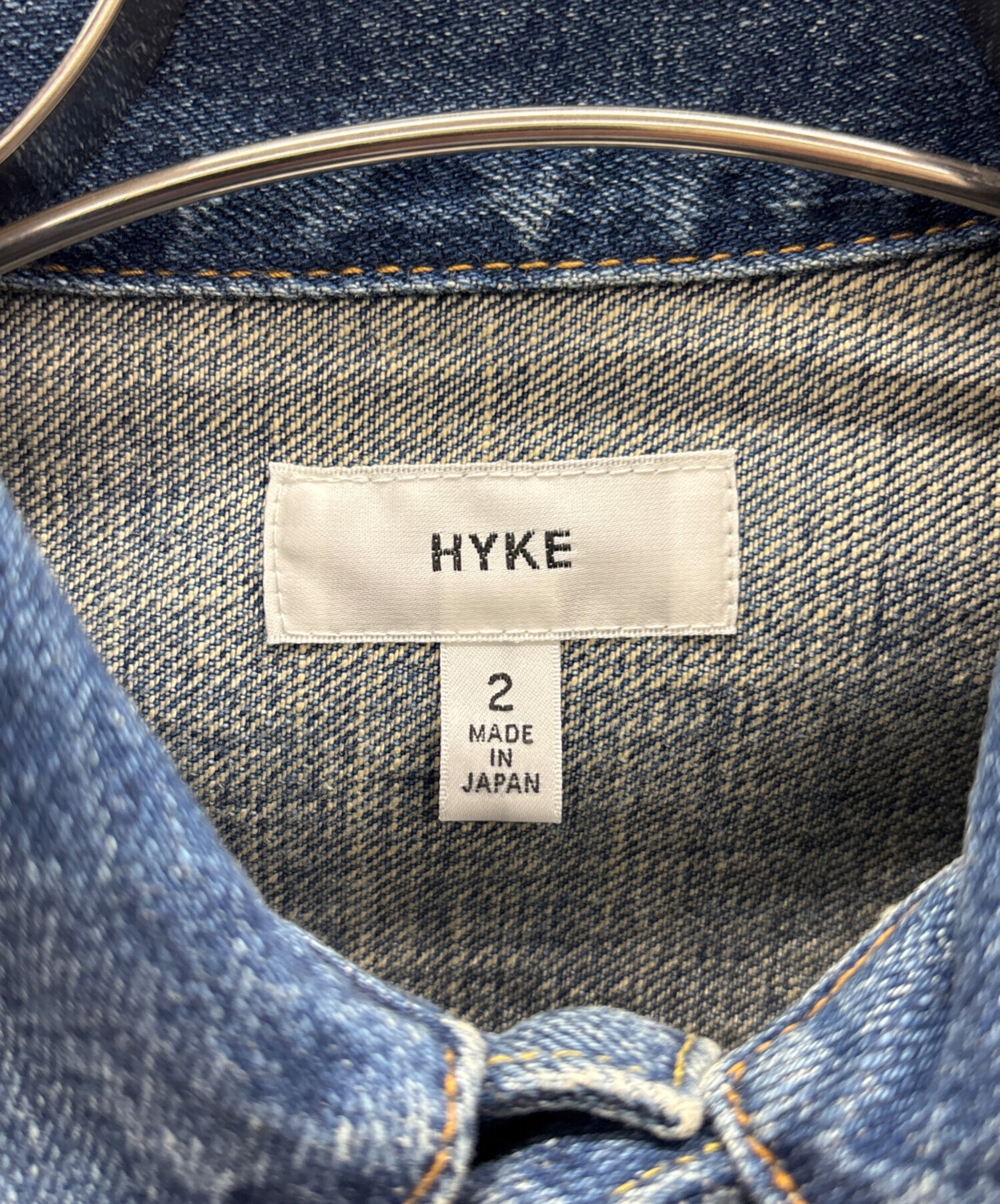 HYKE デニムジャケット サイズ2 インディゴ ブルー Gジャン ブルゾン 
