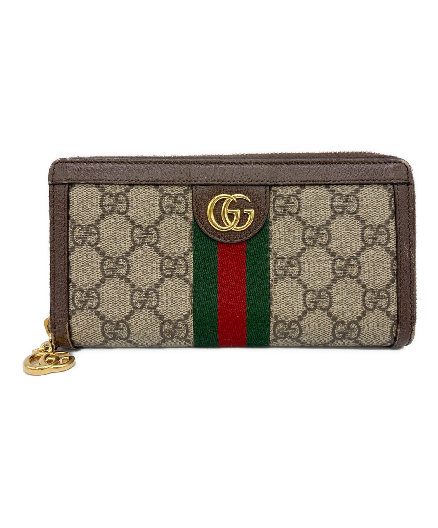 中古・古着通販】GUCCI (グッチ) 長財布 ブラウン×ベージュ｜ブランド