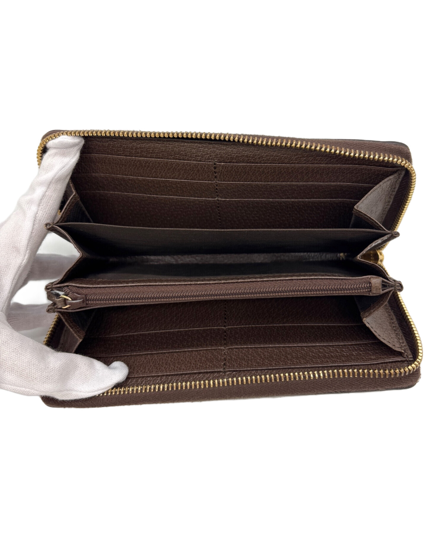 中古・古着通販】GUCCI (グッチ) 長財布 ブラウン×ベージュ｜ブランド