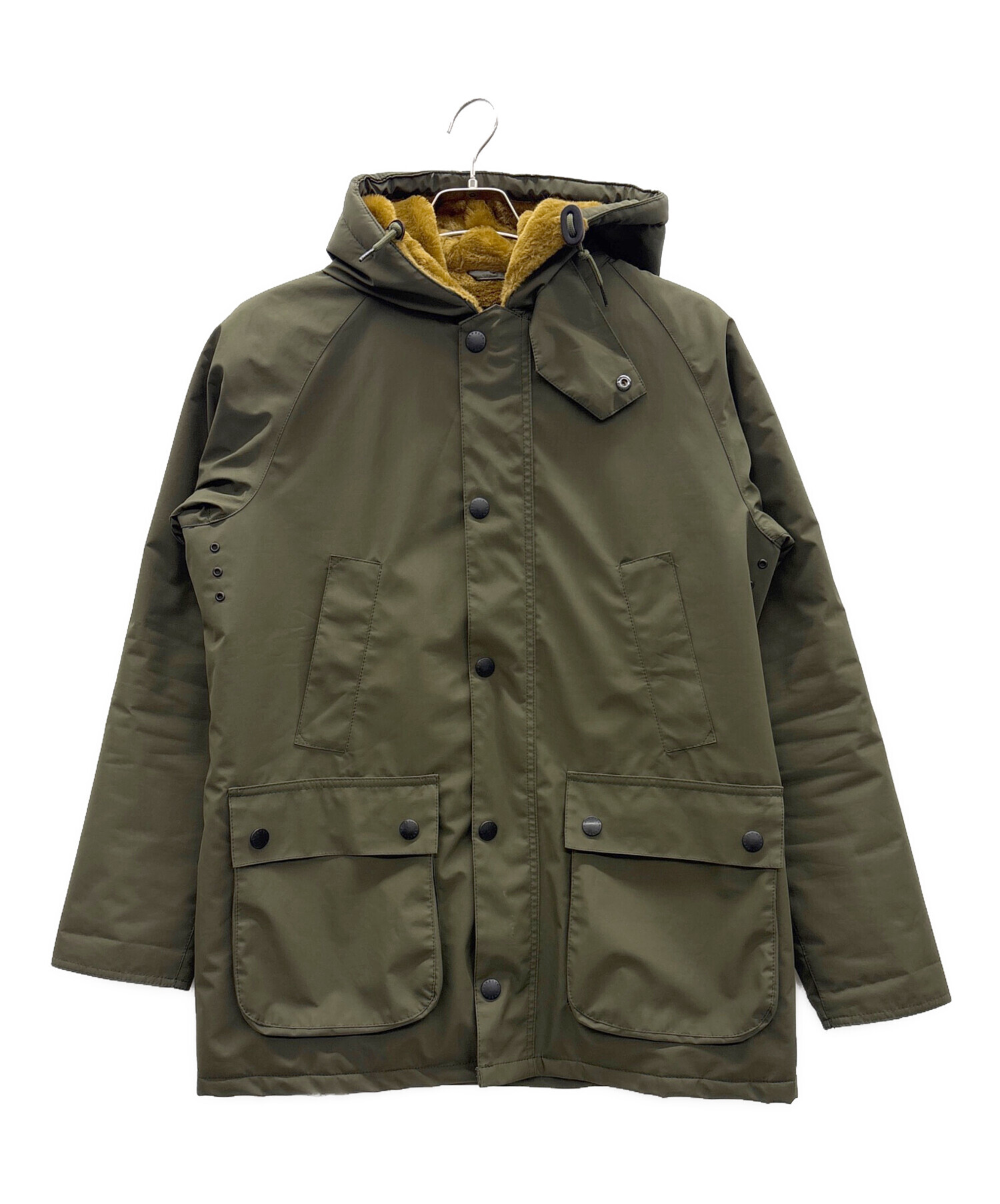 Barbour オリーブ色 ジャケット 38 中古・古着通販】Barbour (バブアー) フーデッドジャケット オリーブ
