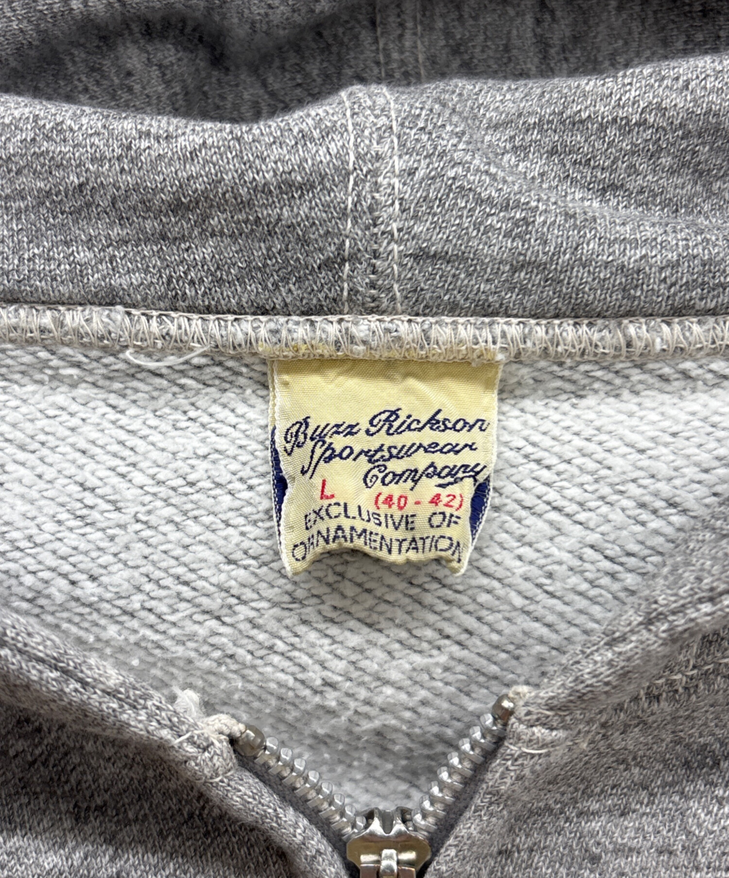 中古・古着通販】BUZZ RICKSON'S (バズリクソンズ) ジップパーカー