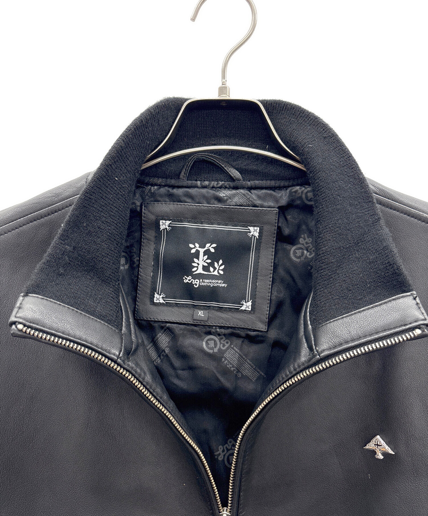 LRG ブラックレザージャケット XLサイズ 中古・古着通販】LRG (エルアールジー) レザージャケット ブラック