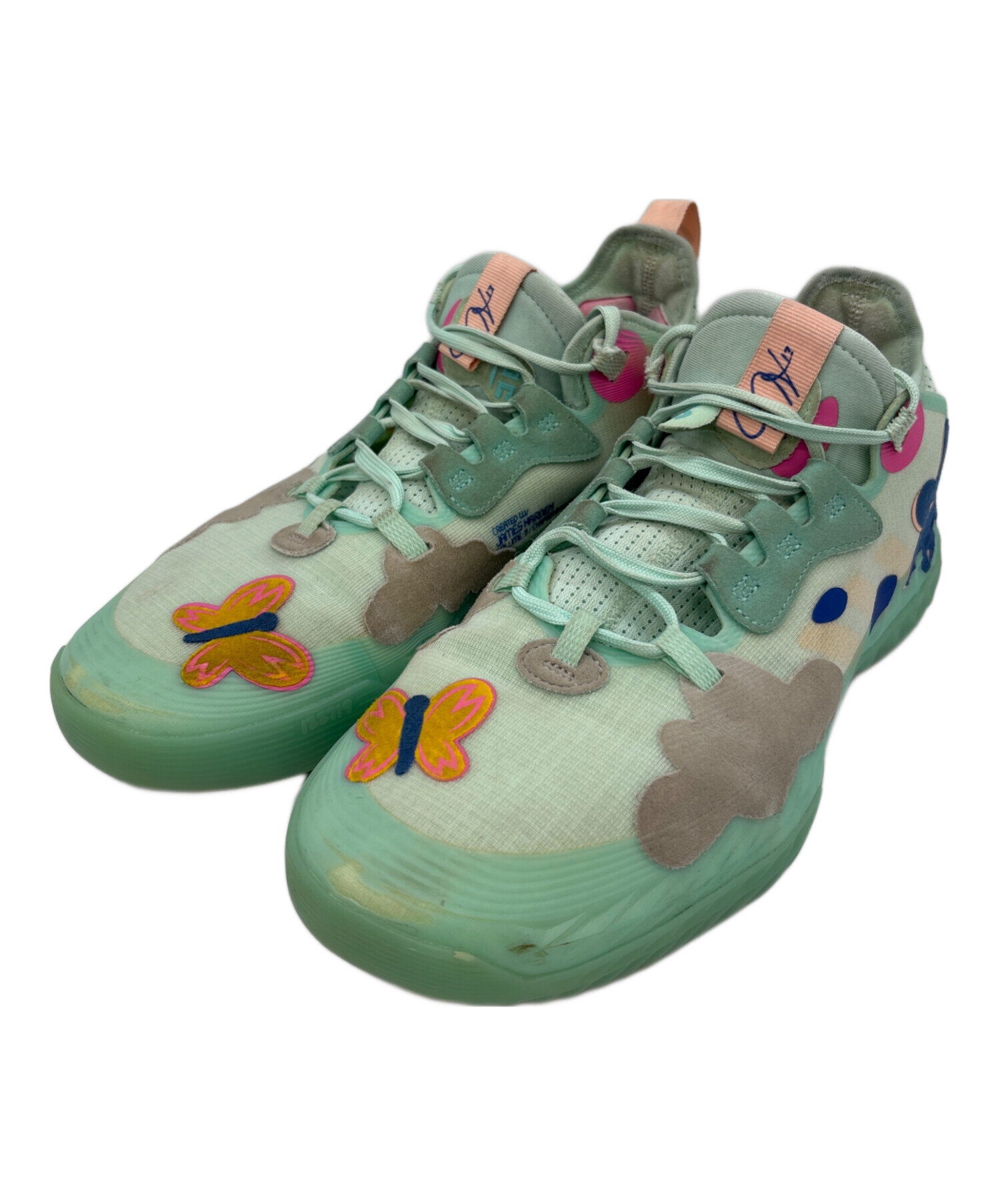 緑色スニーカー 油彩画 中古・古着通販】adidas (アディダス) H68685 ミントグリーン サイズ