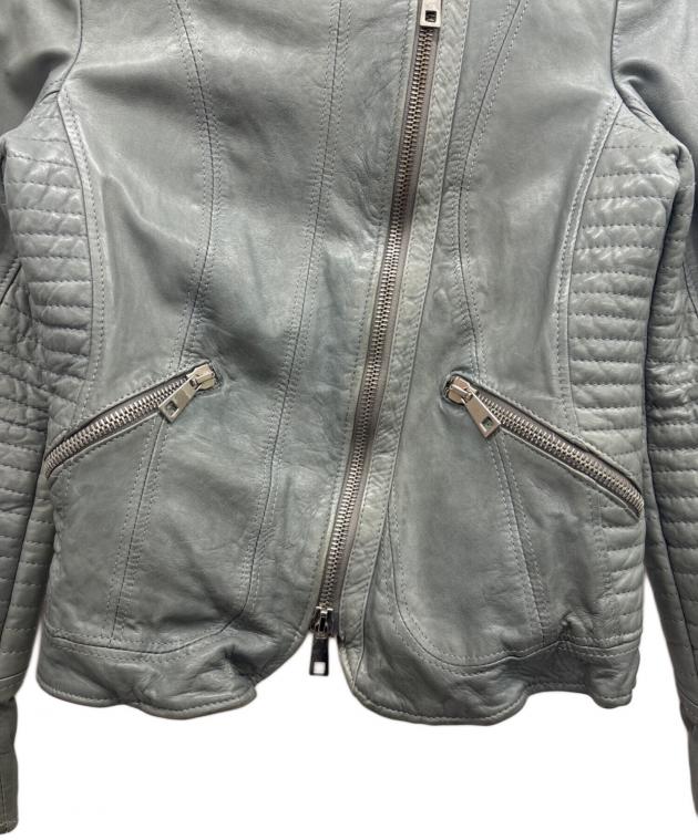中古・古着通販】MUSHER (マーシャー) レザージャケット グレー サイズ