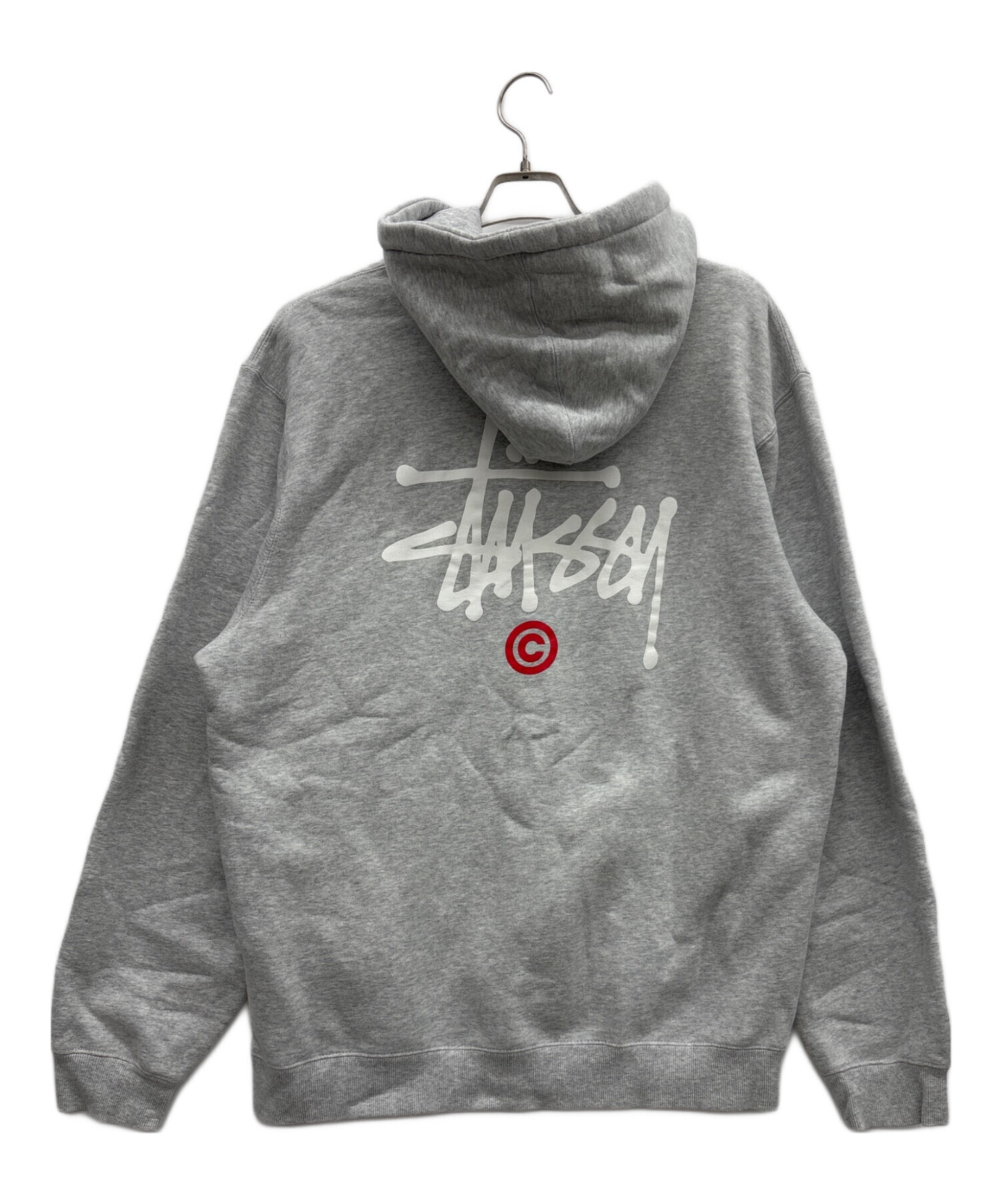 古着好きページ 中古・古着通販】stussy (ステューシー) プルオーバーパーカー グレー
