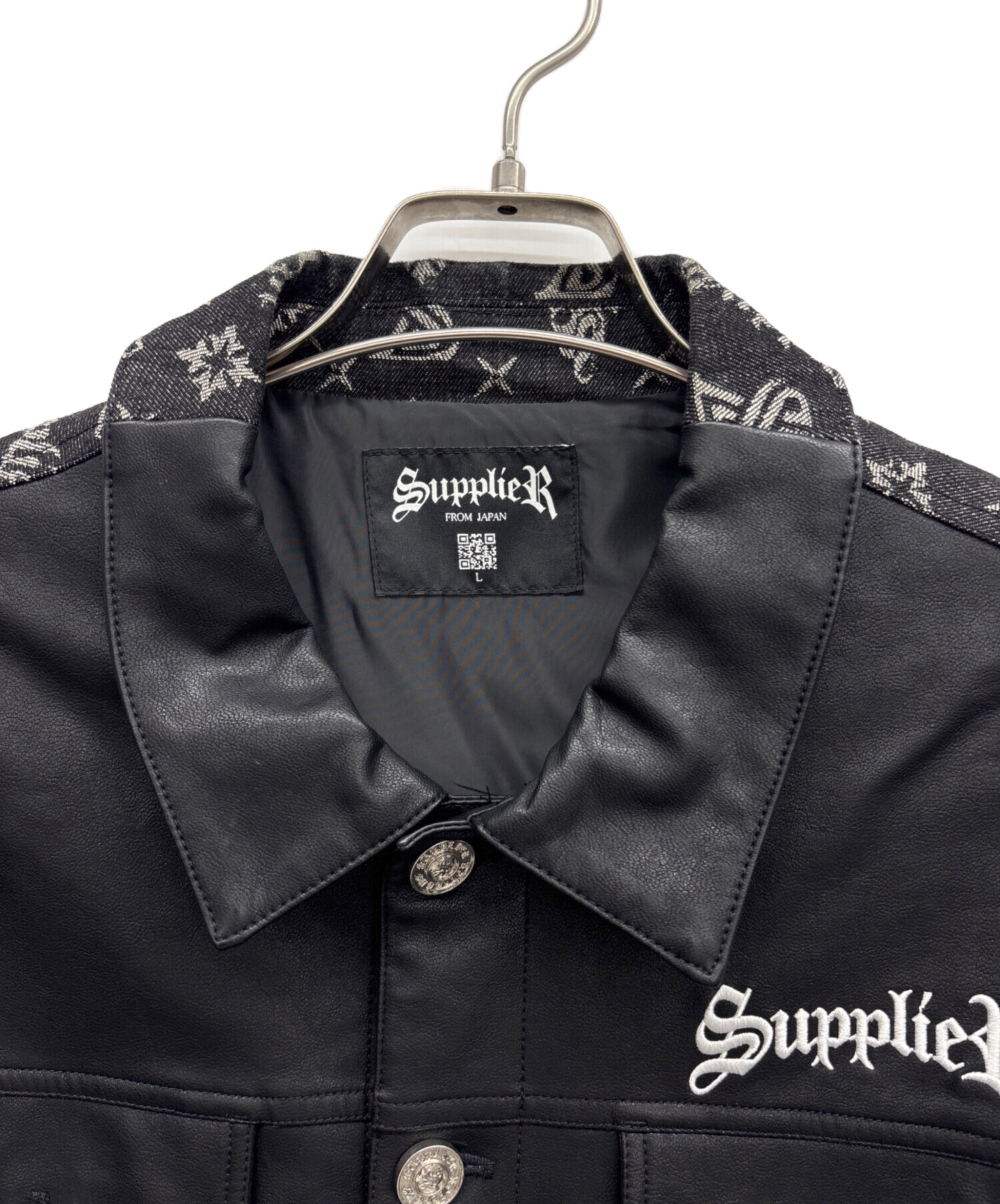 中古・古着通販】SUPPLIER (サプライヤー) フェイクレザー×デニム切替