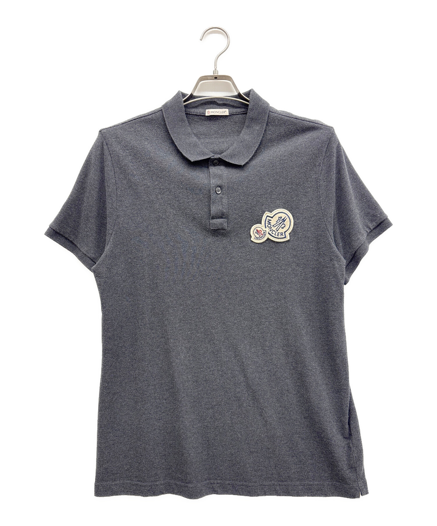 美品　モンクレール ポロシャツ　グレー　M 中古・古着通販】MONCLER (モンクレール) ポロシャツ グレー サイズ