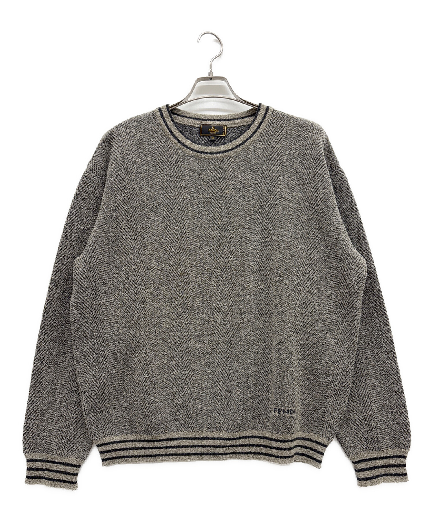 中古・古着通販】FENDI (フェンディ) 厚手ニット グレー サイズ:50