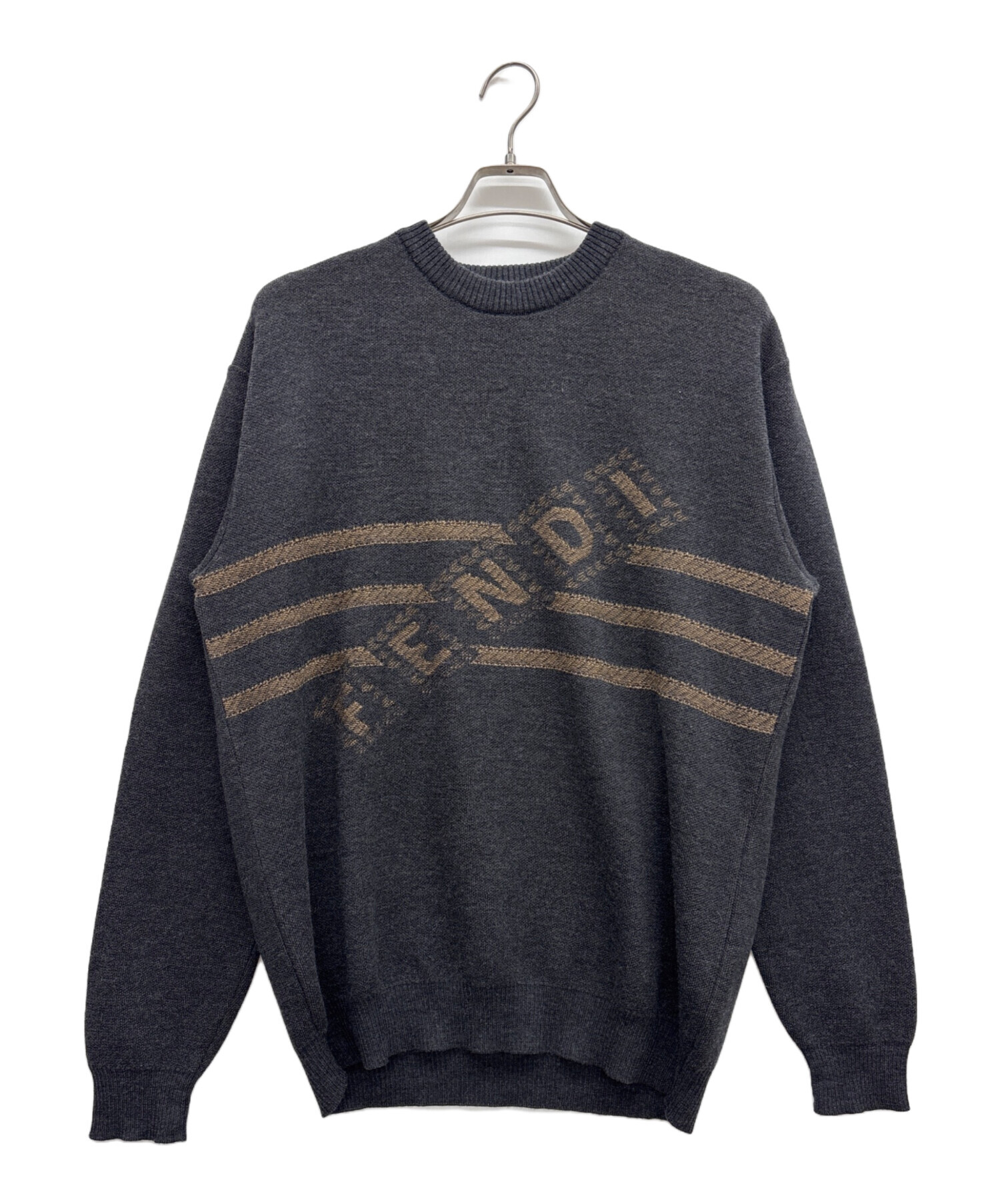 中古・古着通販】FENDI (フェンディ) 厚手ニット ブラック サイズ:52