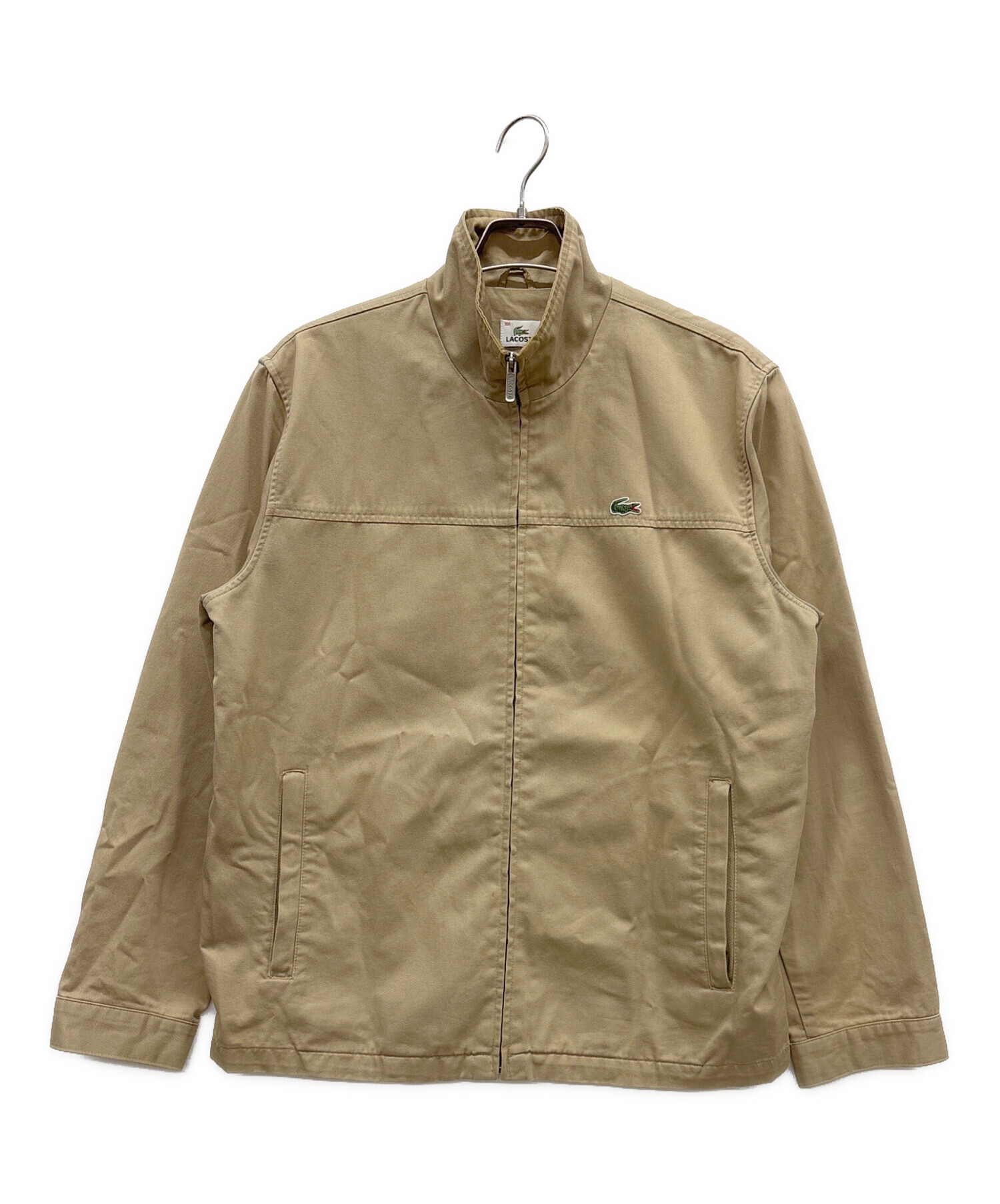 LACOSTE 総柄 ジャケット ベージュ 値下げ中 中古・古着通販】LACOSTE (ラコステ) ジップジャケット ベージュ