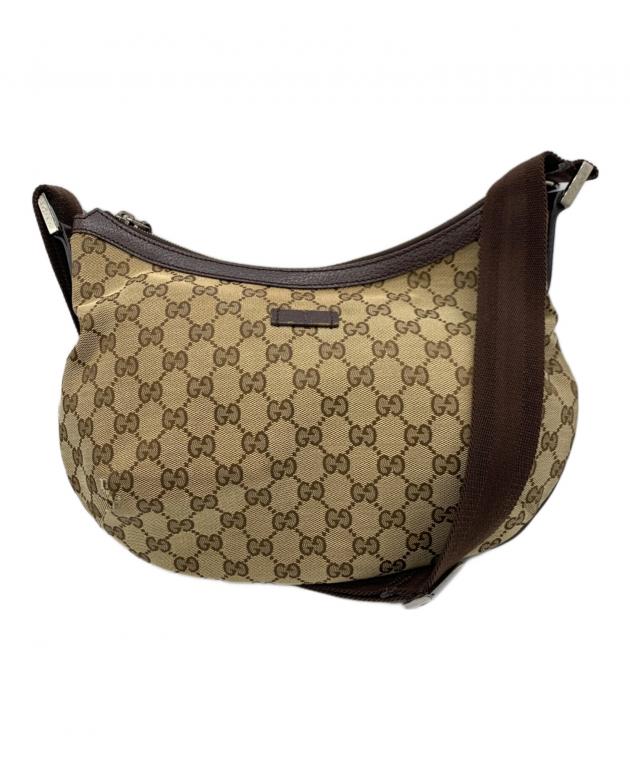 GUCCI GGキャンバス ショルダーバッグ ブラウン 中古・古着通販】GUCCI (グッチ) GGキャンバスショルダーバッグ