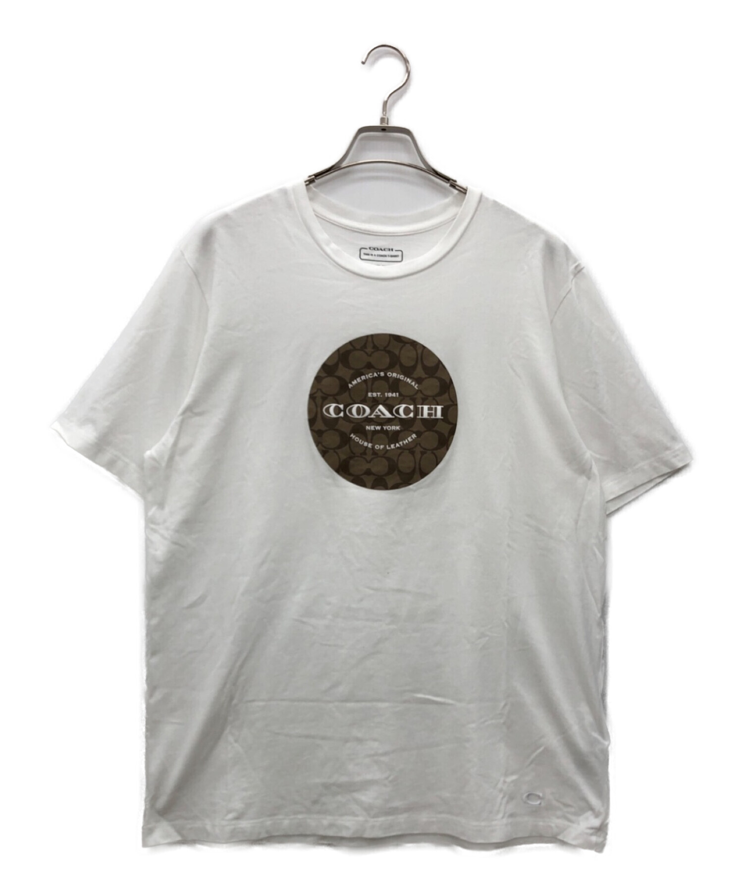 中古・古着通販】COACH (コーチ) 半袖Tシャツ ホワイト サイズ:XL 