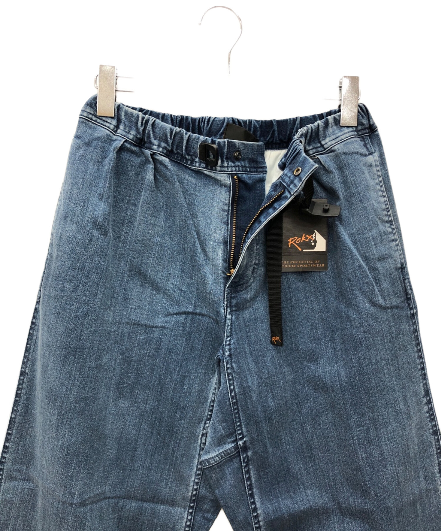 中古・古着通販】ROKX (ロックス) ワイドデニムパンツ ブルー サイズ:M