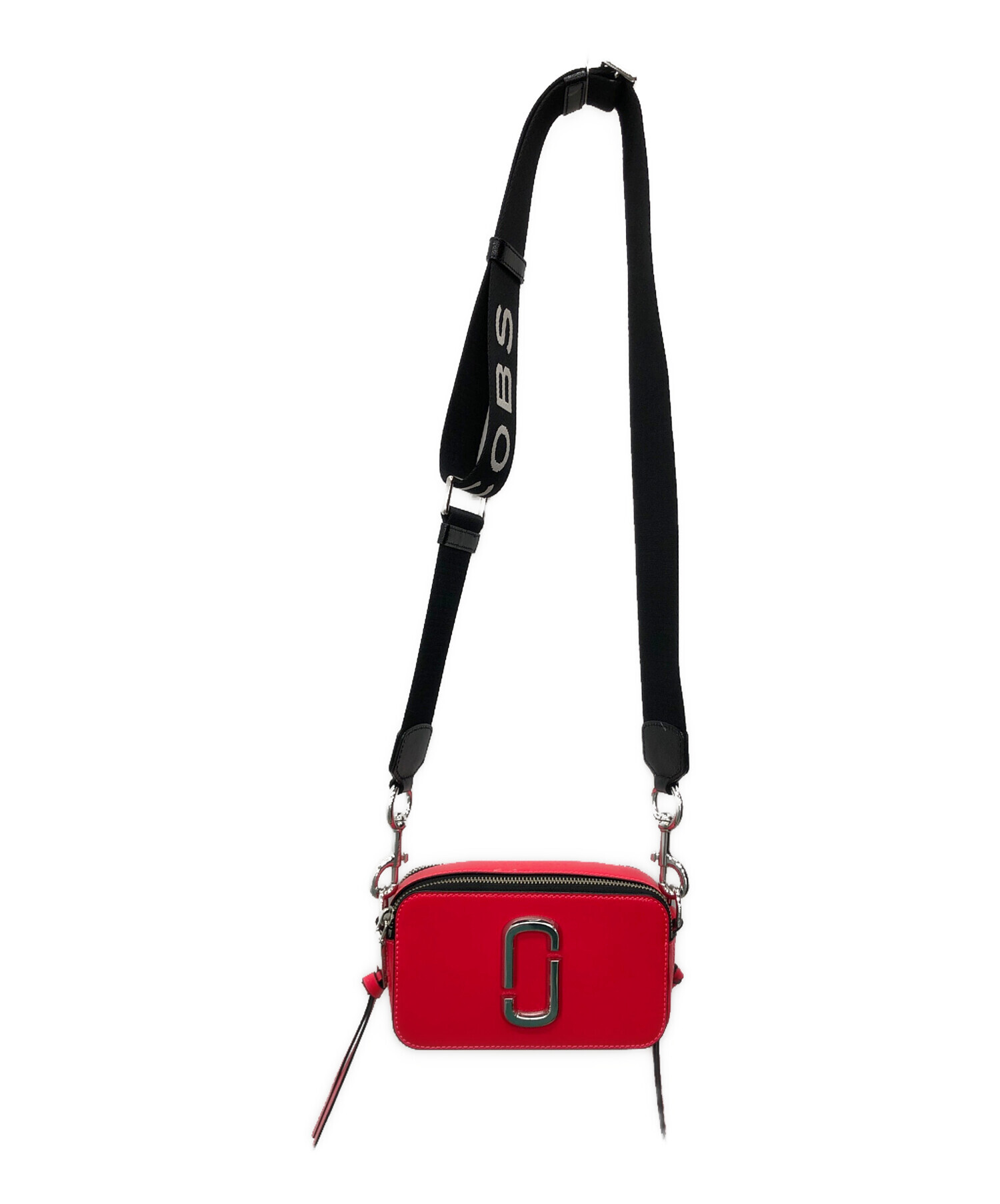 MARC JACOBS スナップショット ショルダーバッグ 黒 赤 中古・古着通販】MARC JACOBS (マークジェイコブス) SNAPSHOT/スナップ