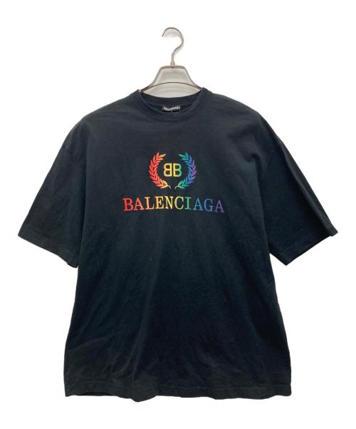 中古・古着通販】BALENCIAGA (バレンシアガ) 刺繍ロゴTシャツ ブラック