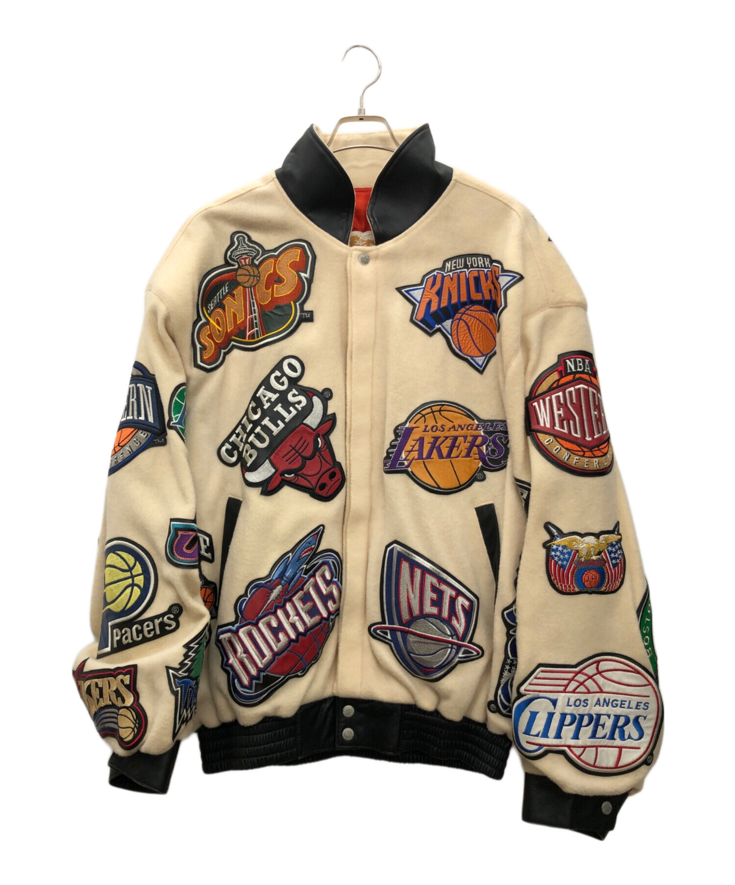 古着 USA製 ジャケット XLサイズバスケットボールジャケット 中古・古着通販】NBA (エヌビーエー) ジャケット アイボリー サイズ