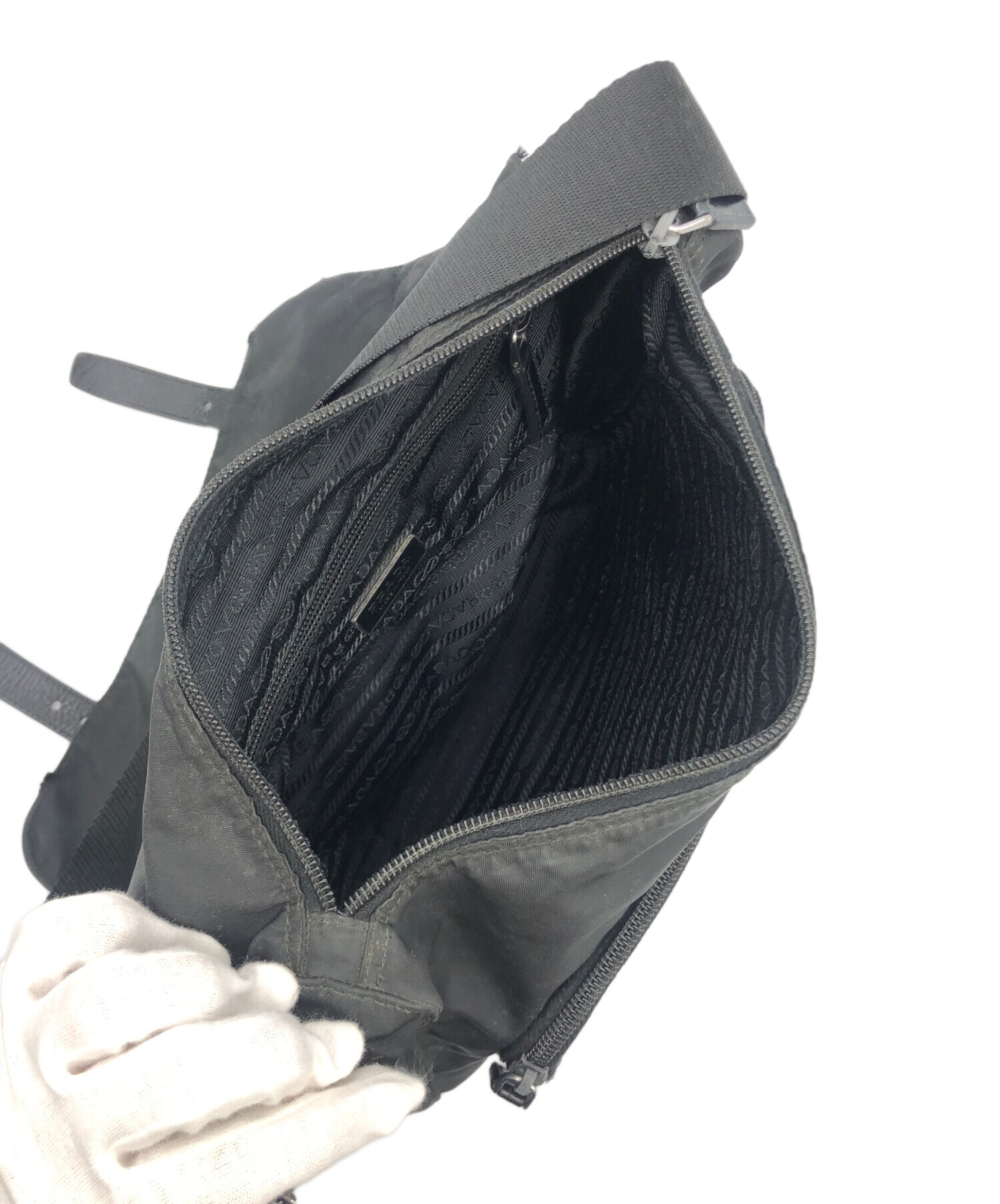 中古・古着通販】PRADA (プラダ) メッセンジャーバッグ ブラック