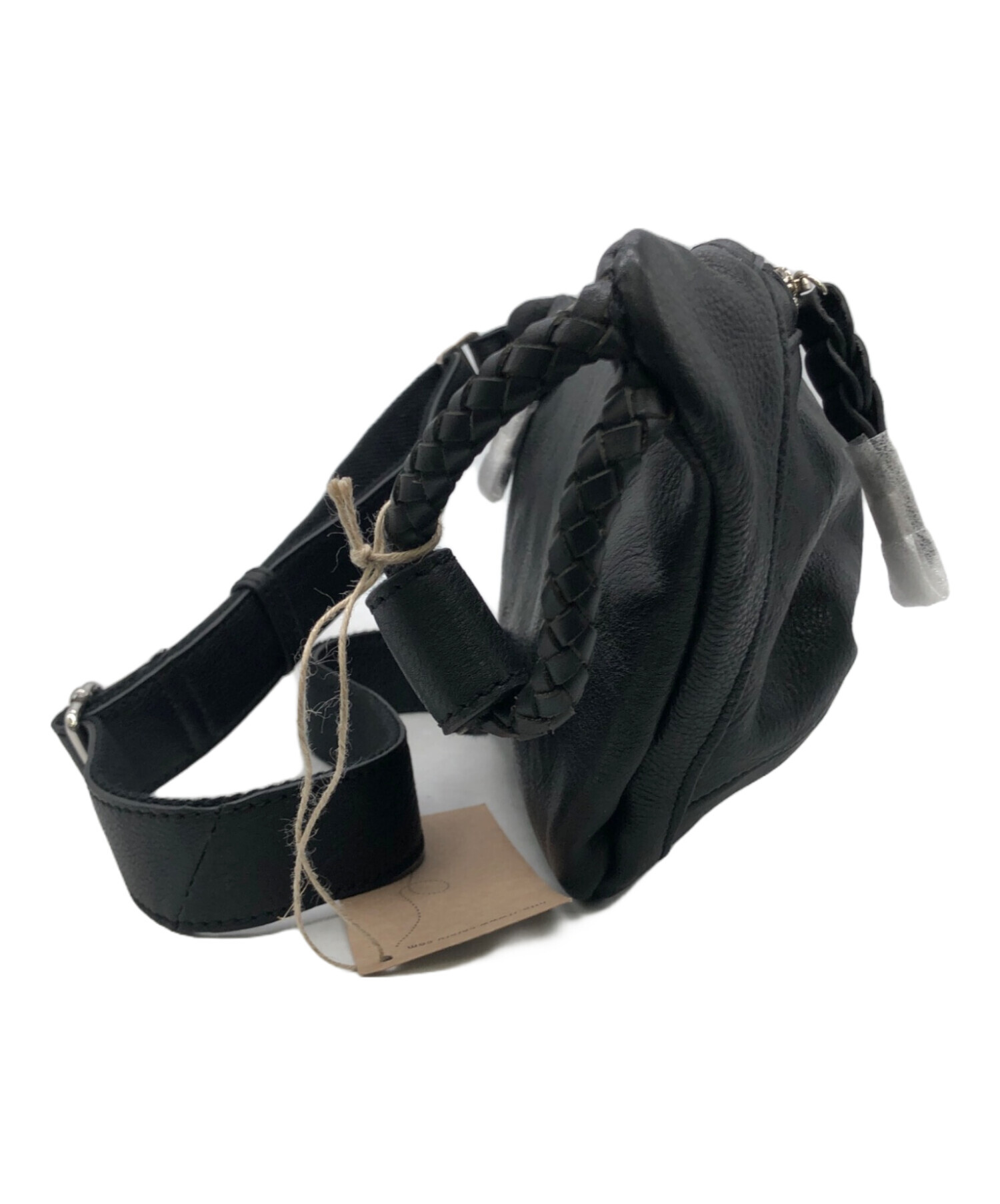 良品　carcru カルクル　ボディバッグ　牛革　ブラック　ウエストバッグ 中古・古着通販】carcru (カルクル) ボディバッグ ブラック 未使用品