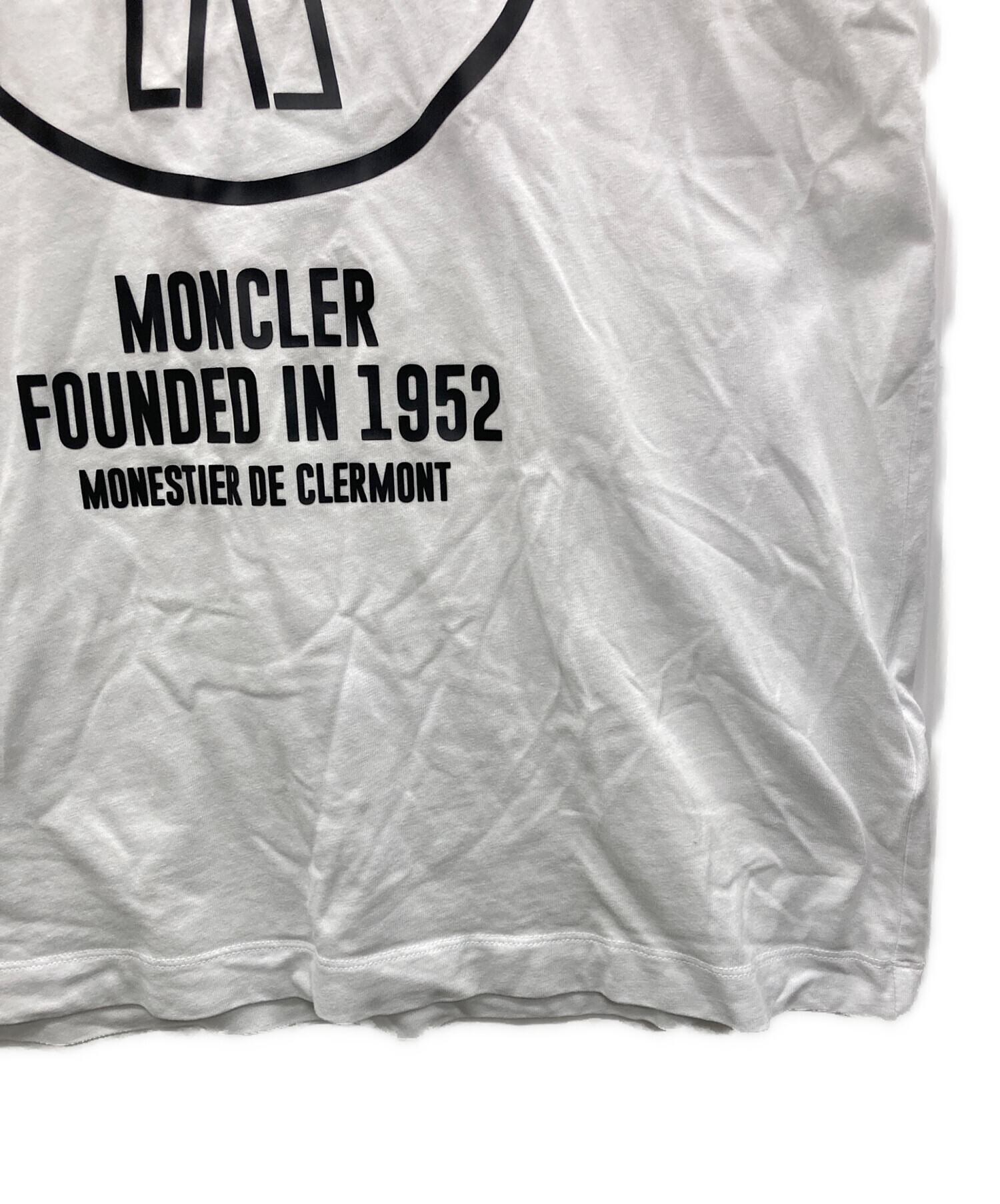 中古・古着通販】MONCLER (モンクレール) Tシャツ ホワイト サイズ:S