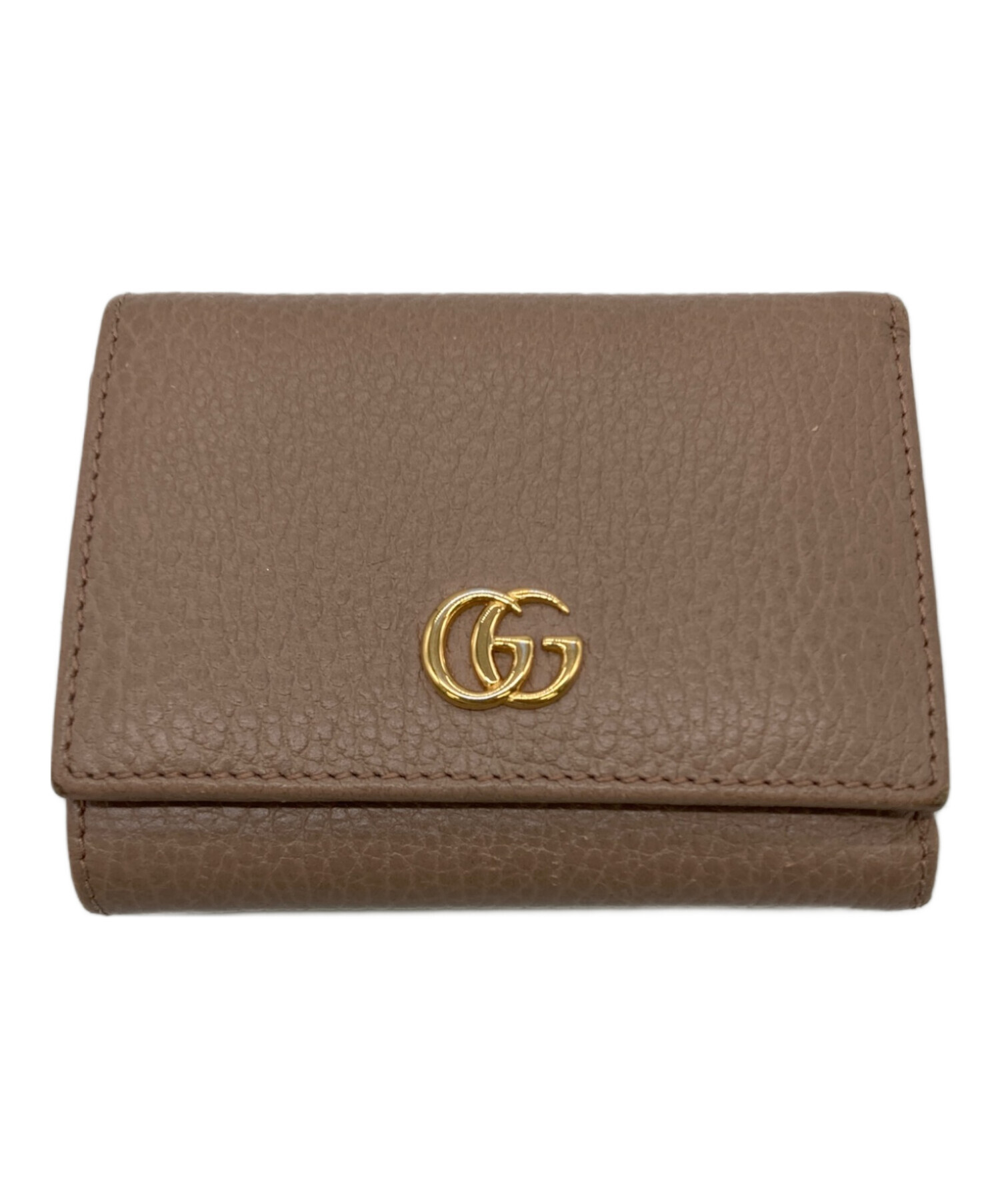 中古・古着通販】GUCCI (グッチ) 3つ折り財布 ベージュ｜ブランド 