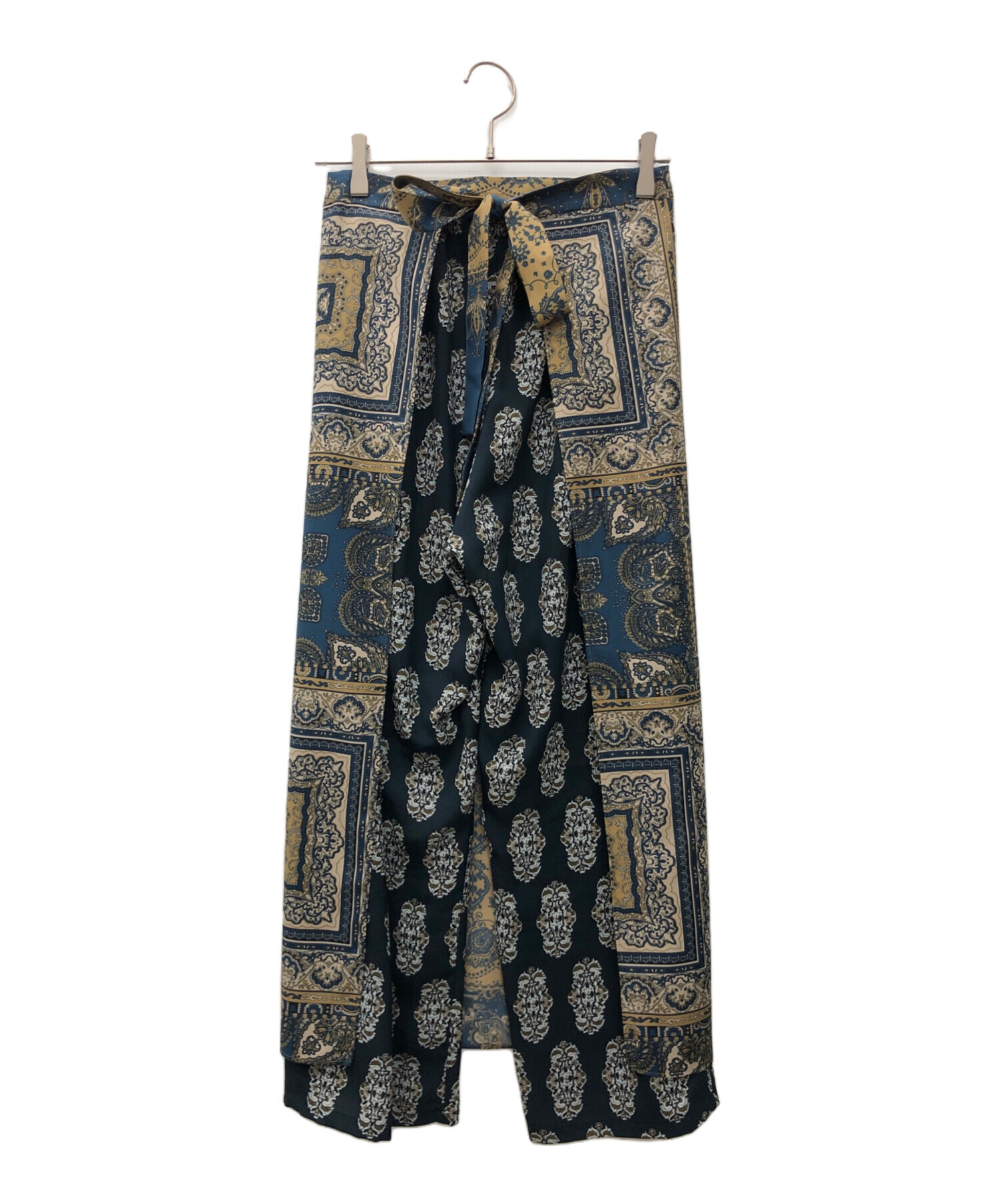 中古・古着通販】manipuri (マニプリ) プリントパンツ ネイビー サイズ
