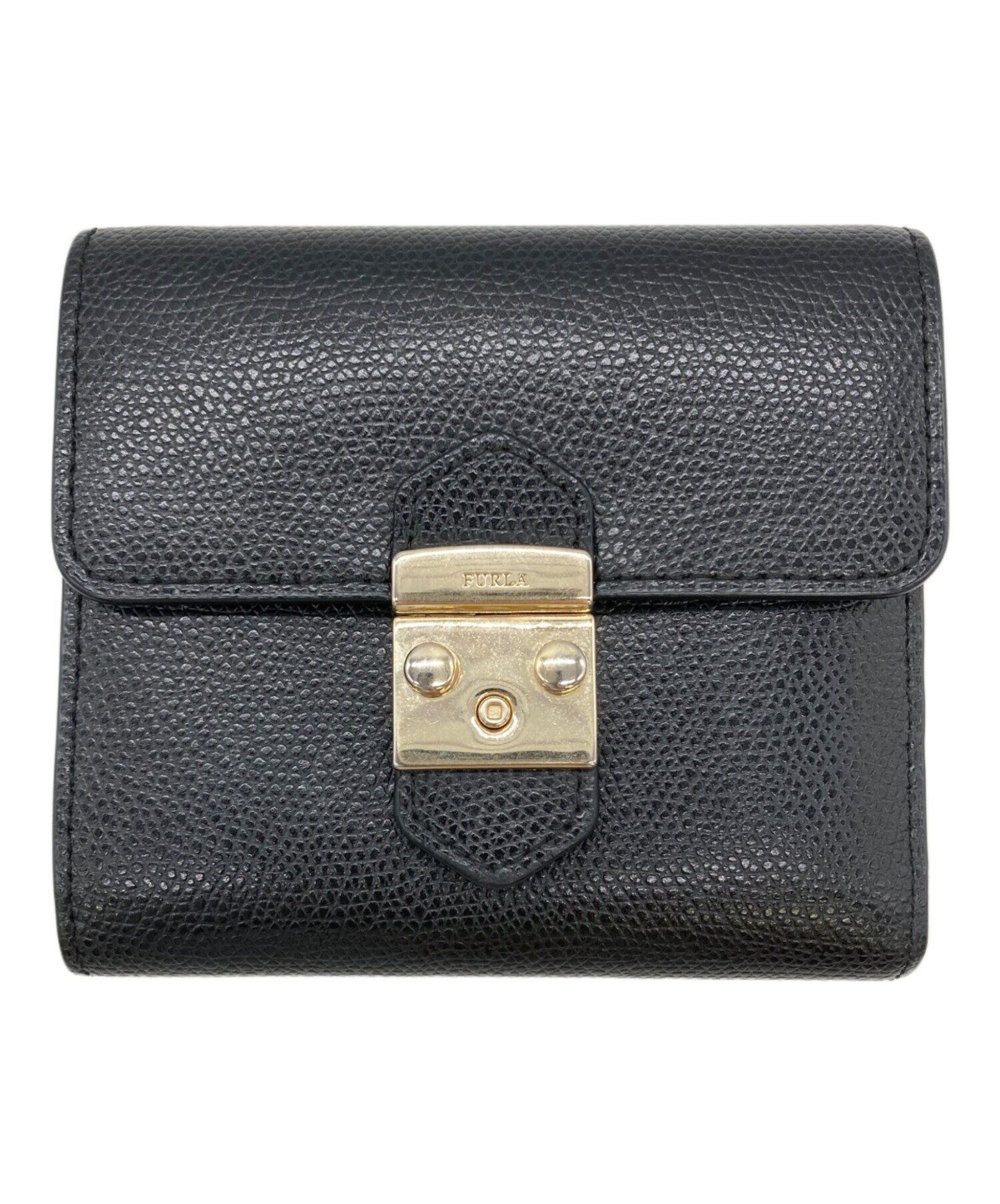 中古・古着通販】FURLA (フルラ) 3つ折り財布 ブラック｜ブランド