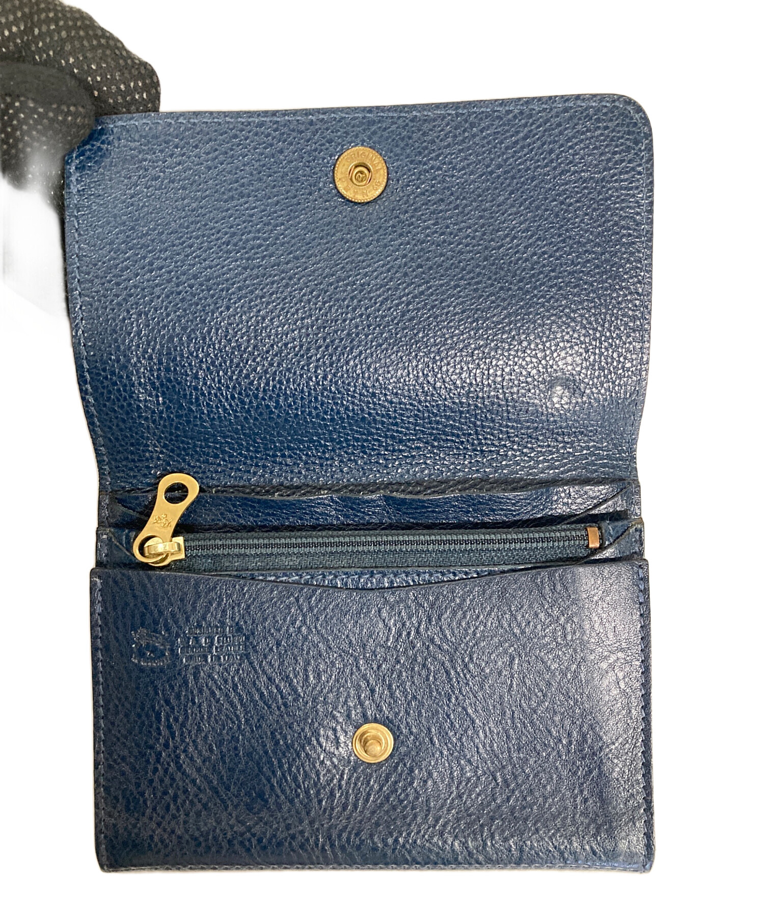 中古・古着通販】IL BISONTE (イル ビゾンテ) 2つ折り財布 ネイビー
