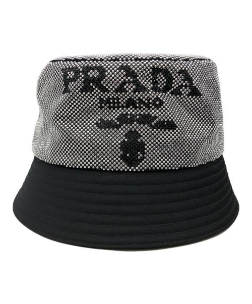 中古・古着通販】PRADA (プラダ) 帽子 シルバー×ブラック｜ブランド