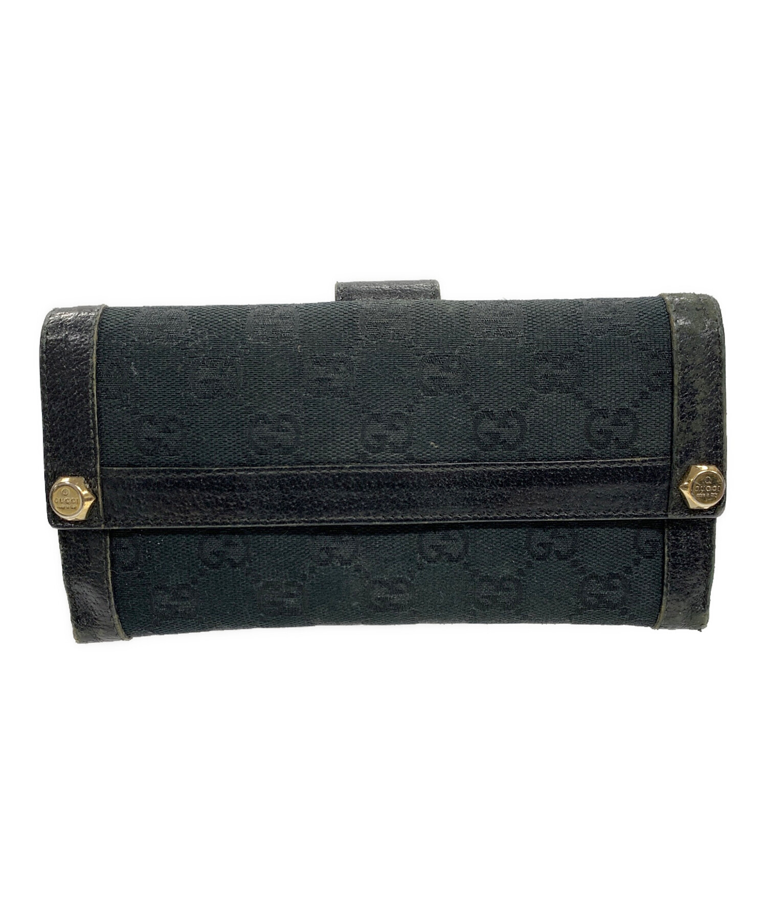 中古・古着通販】GUCCI (グッチ) 長財布 GGキャンバス ブラック サイズ