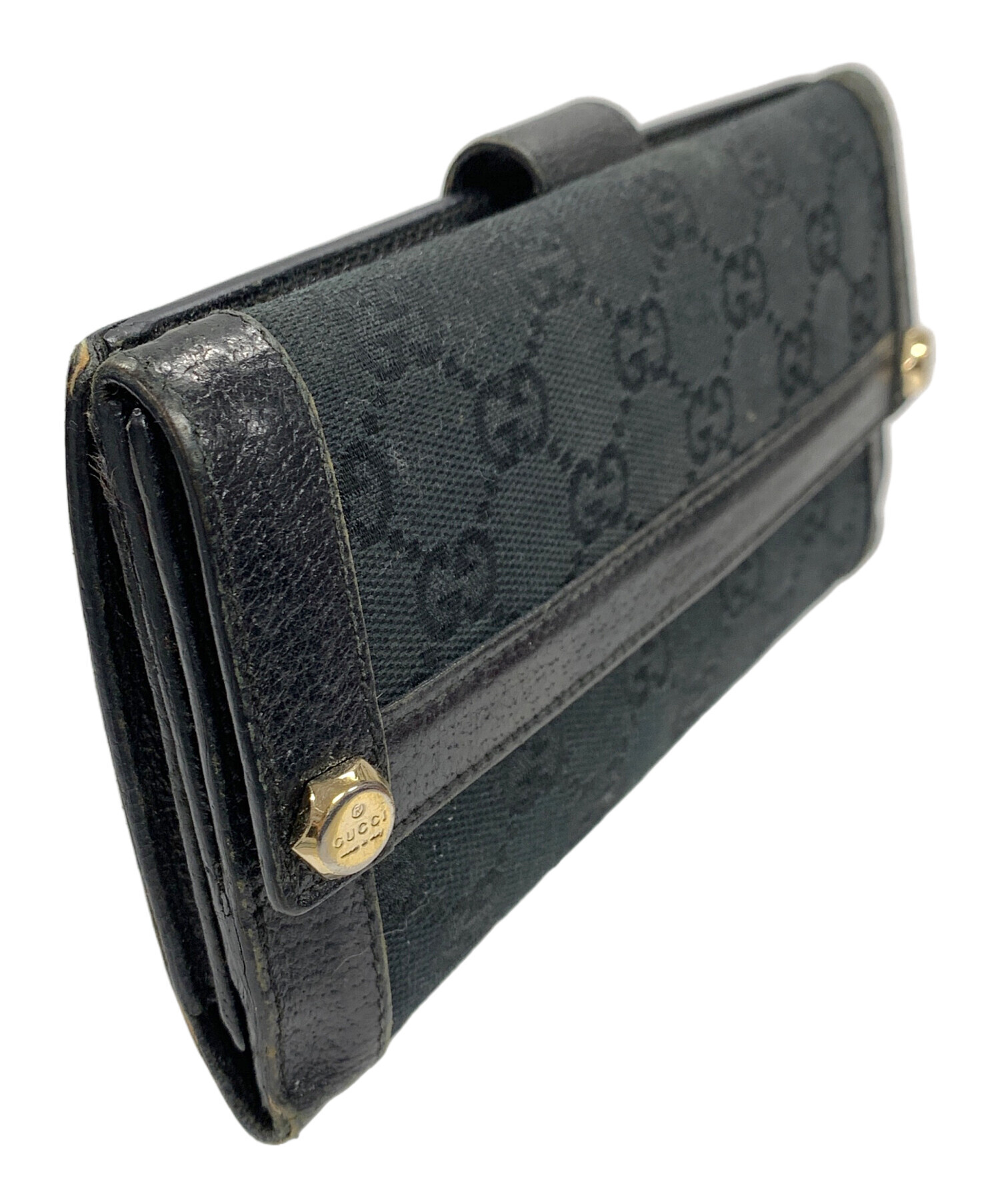 中古・古着通販】GUCCI (グッチ) 長財布 GGキャンバス ブラック サイズ
