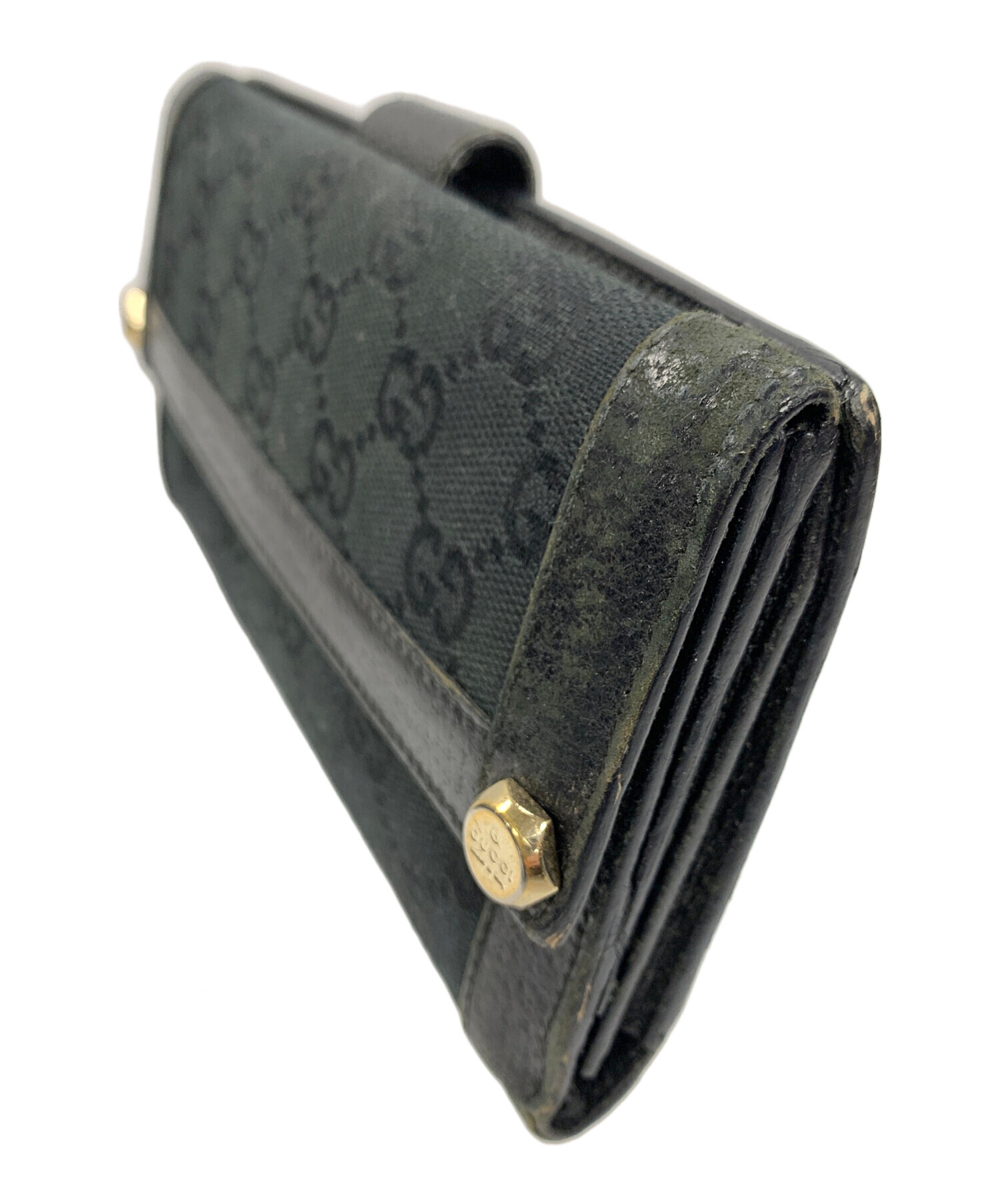 中古・古着通販】GUCCI (グッチ) 長財布 GGキャンバス ブラック サイズ